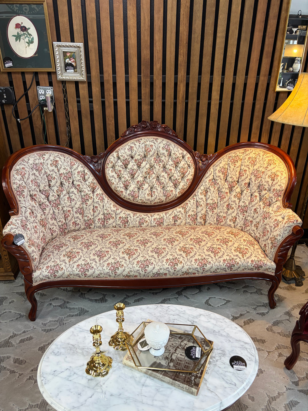 Vintage Kimball Floral Settee