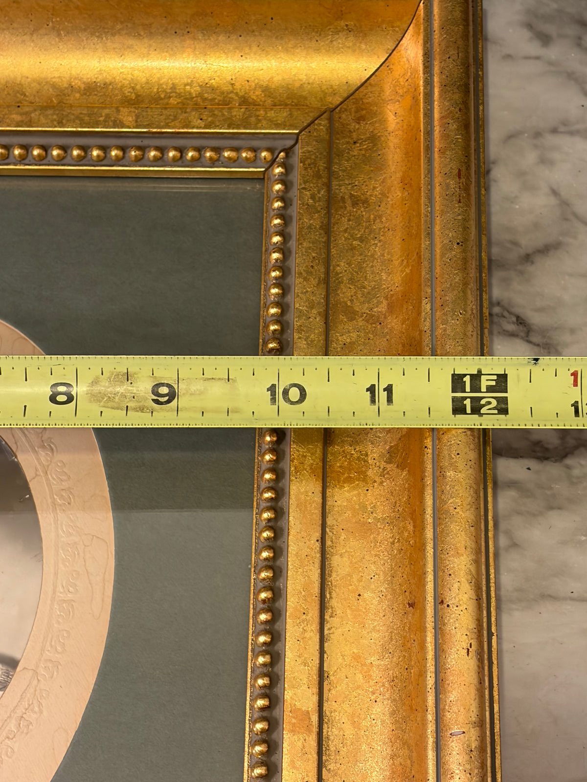 Gold Frame with Antique Oval Photo of Child