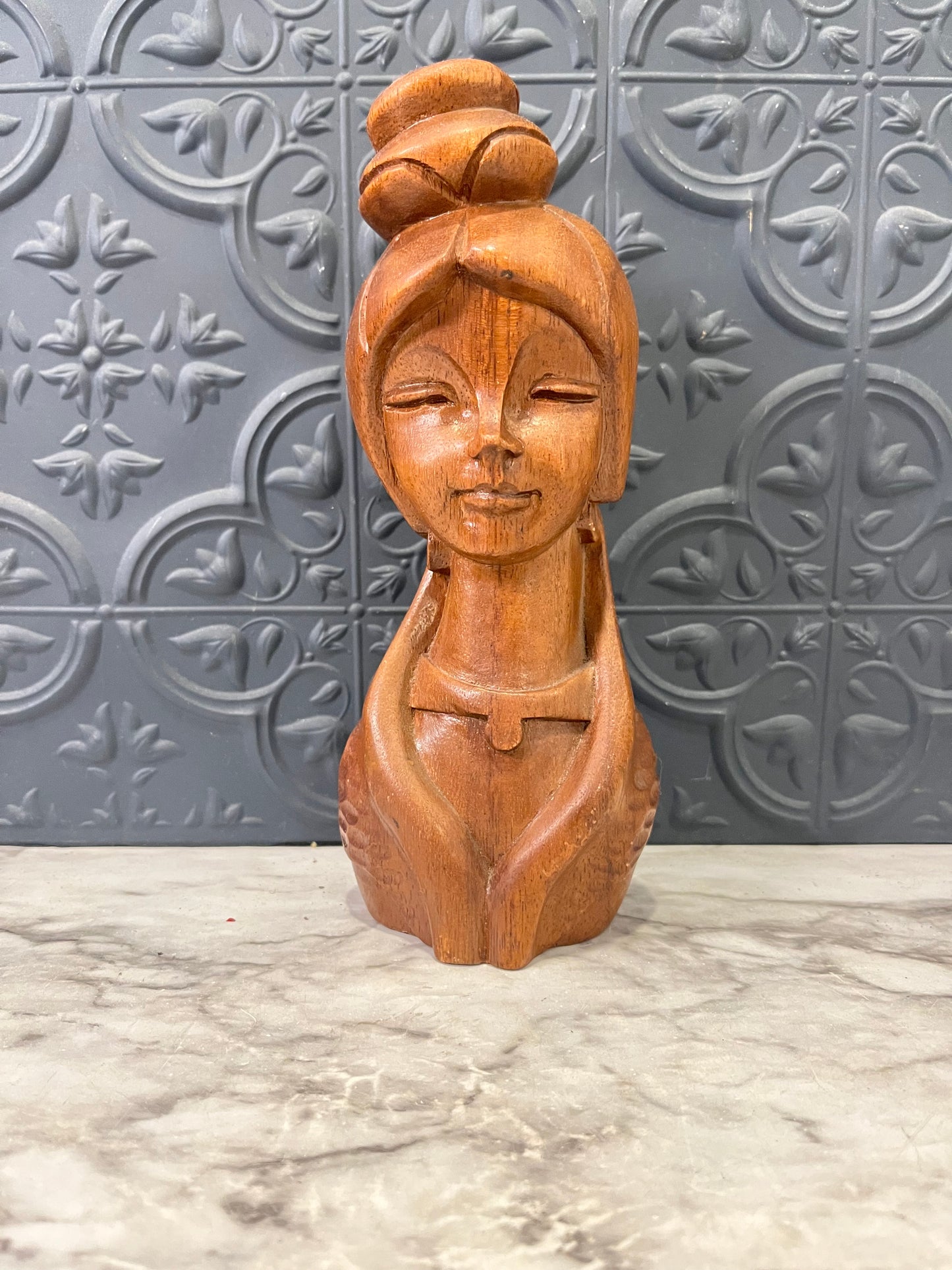 Hand Carved Woman with Necklace