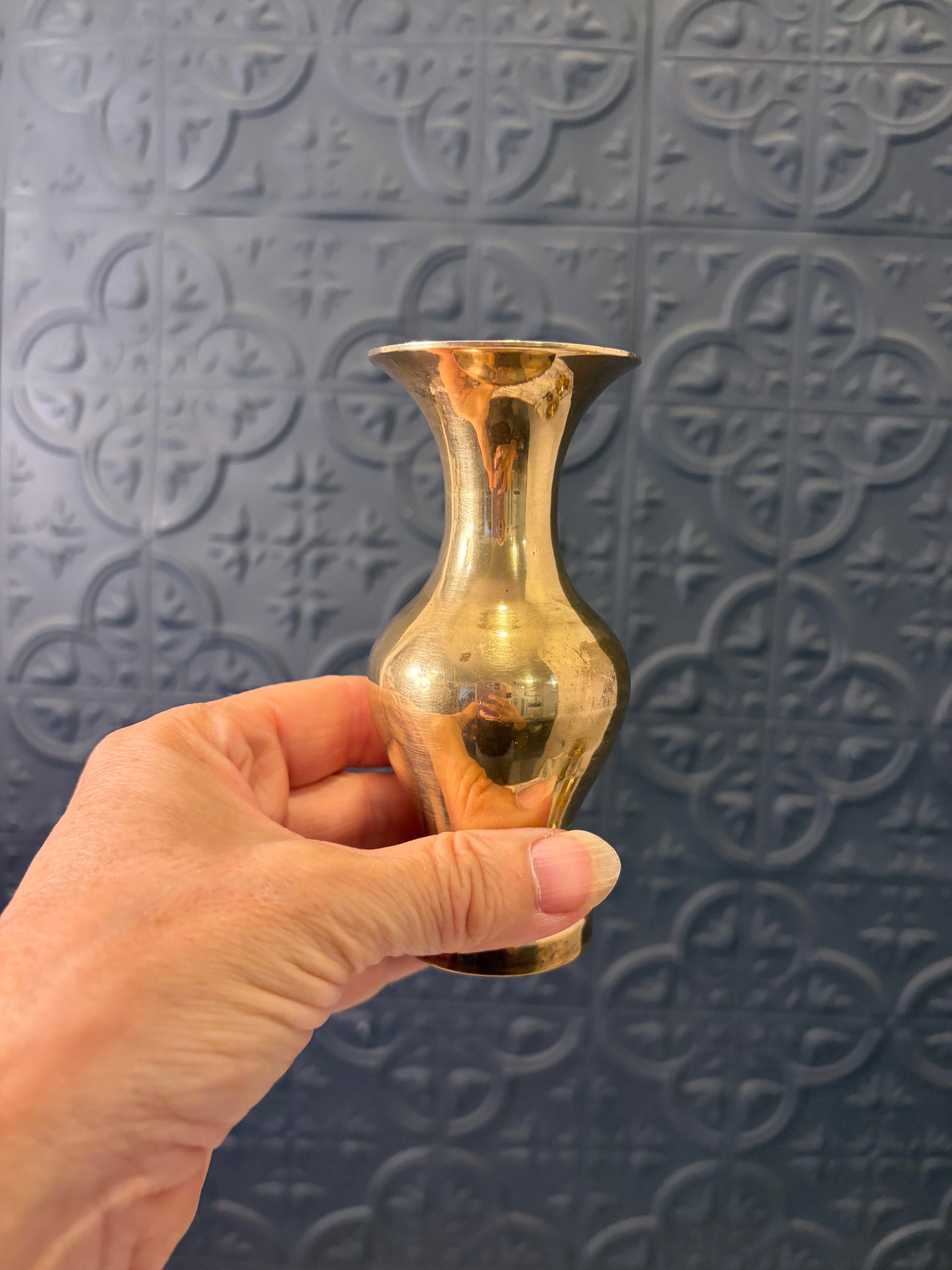 4.5" Brass Bud Vase