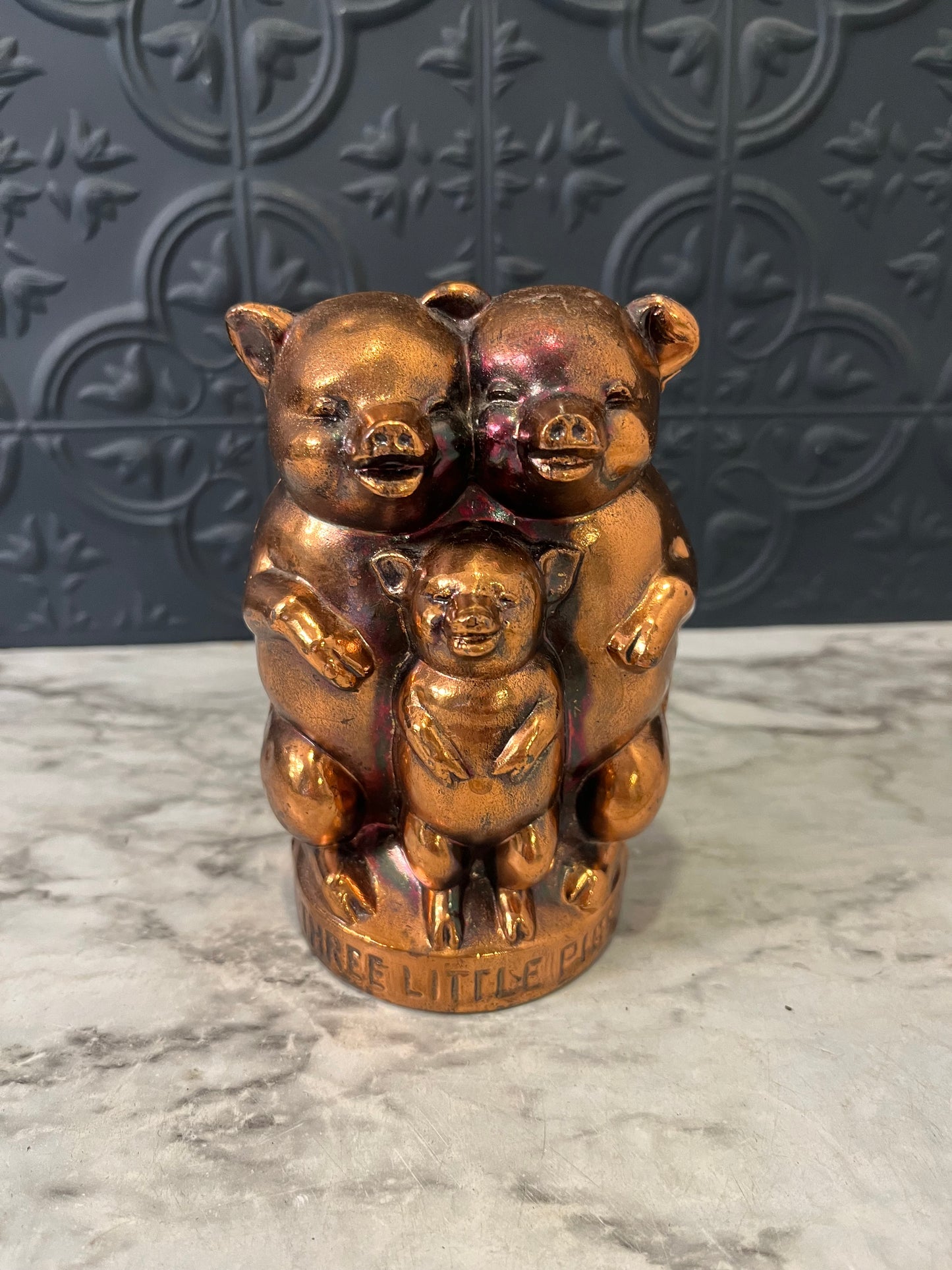 Copper Finish Pig Family Bank