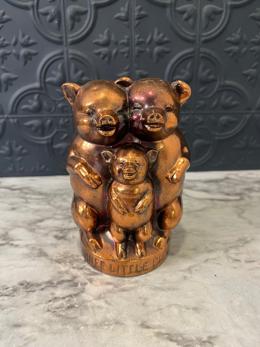 Copper Finish Pig Family Bank