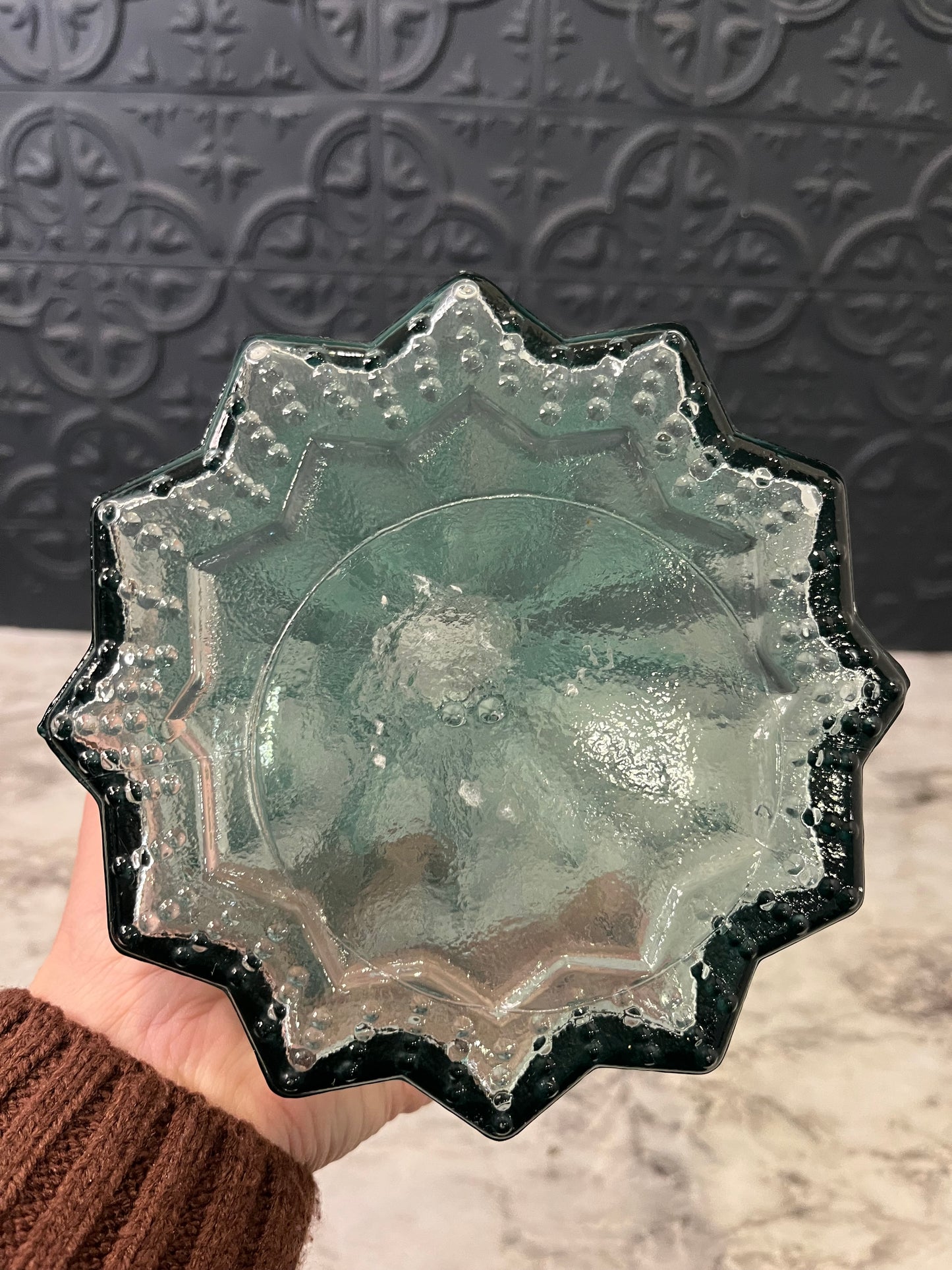Aqua Tall Glass Vase