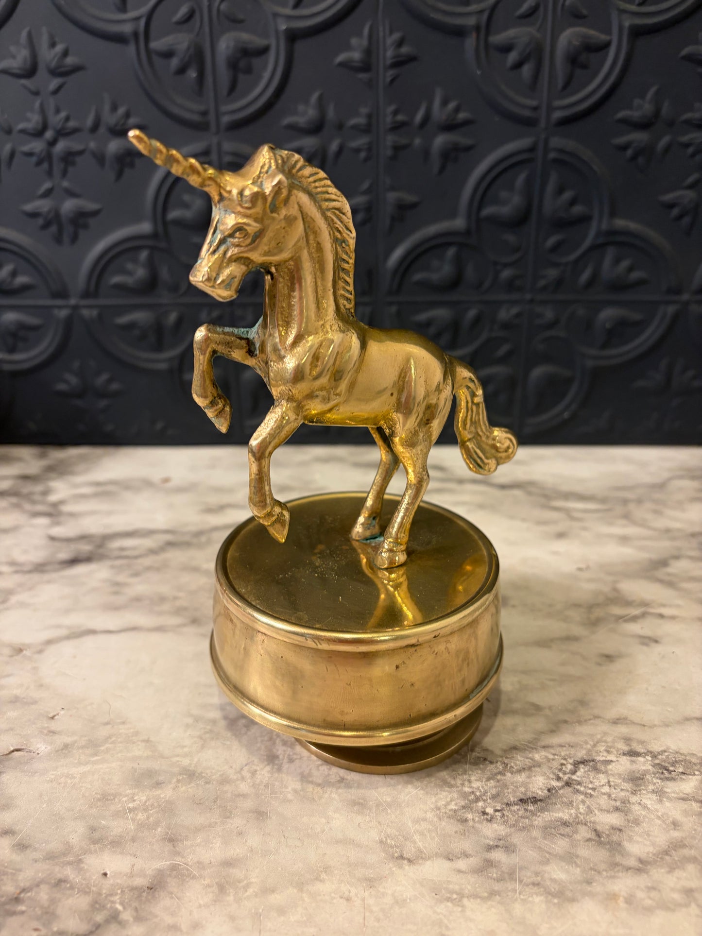 Brass Unicorn on Musical Base AS IS
