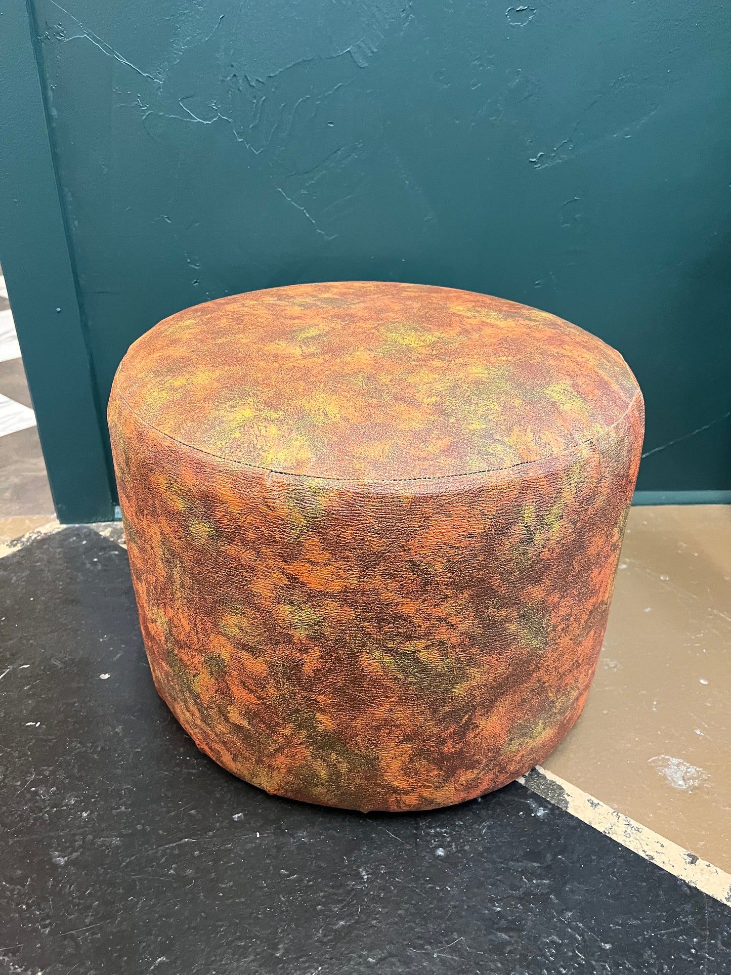 Retro Green and orange Vinyl Stool