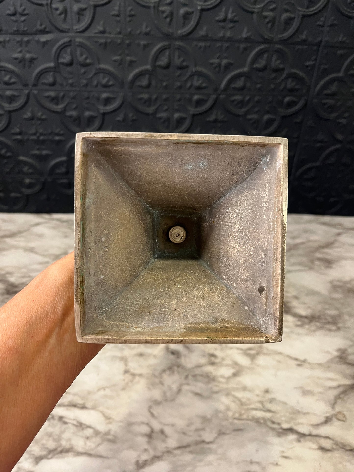 15.5 Silver Plate Tall Candle Holder