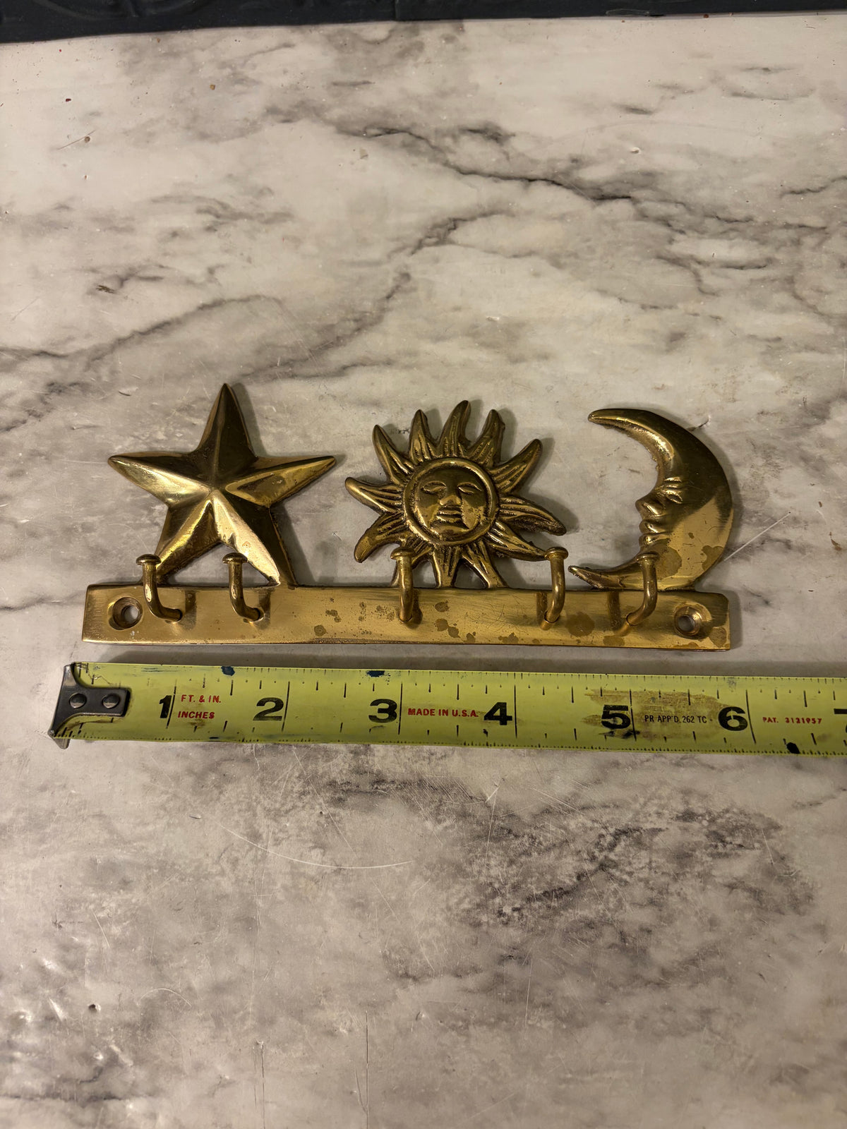 Brass Star sun Moon Key Holder