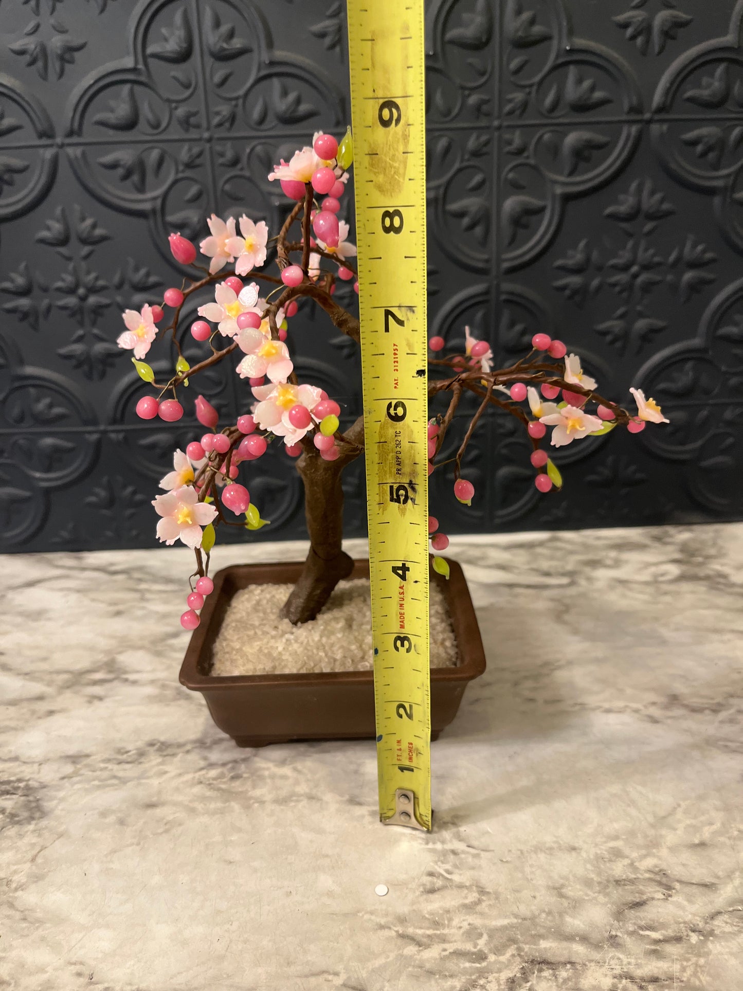 Vintage Chinese Cherry Blossom Bonsai Tree Figure