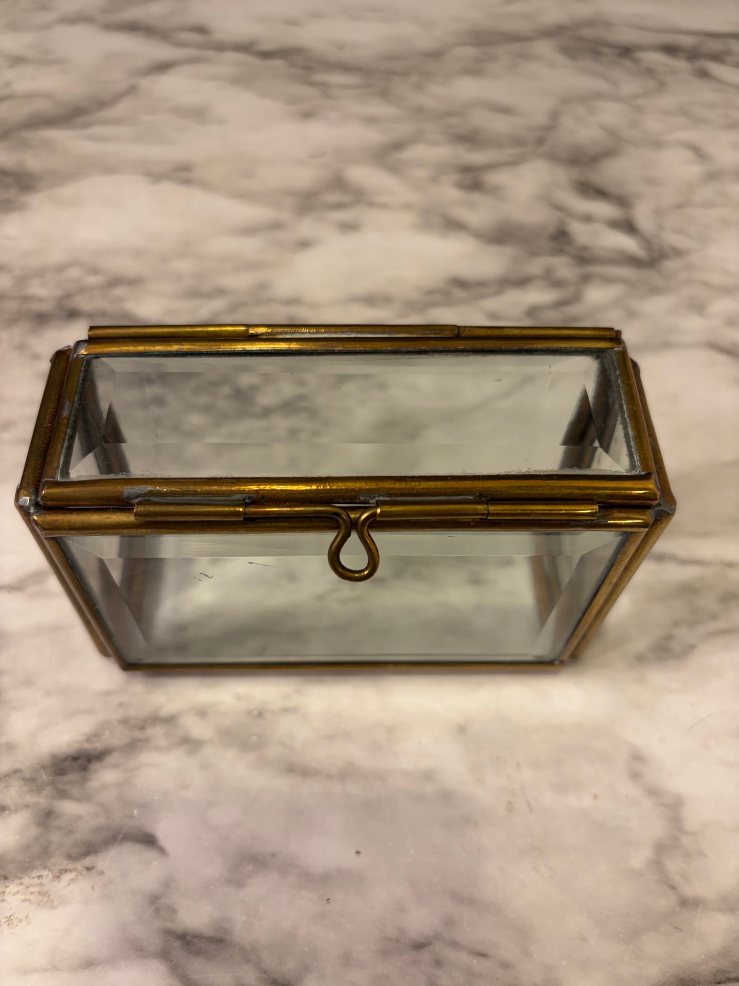 Brass and Glass Thin Rectangle Box