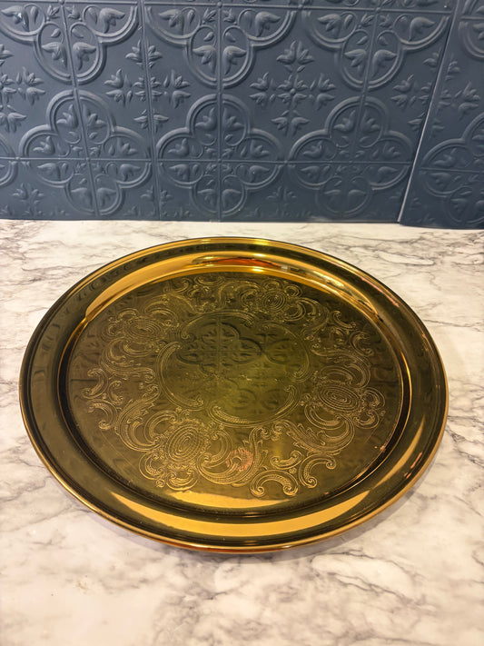 Baldwin Round Etched Tray 14"