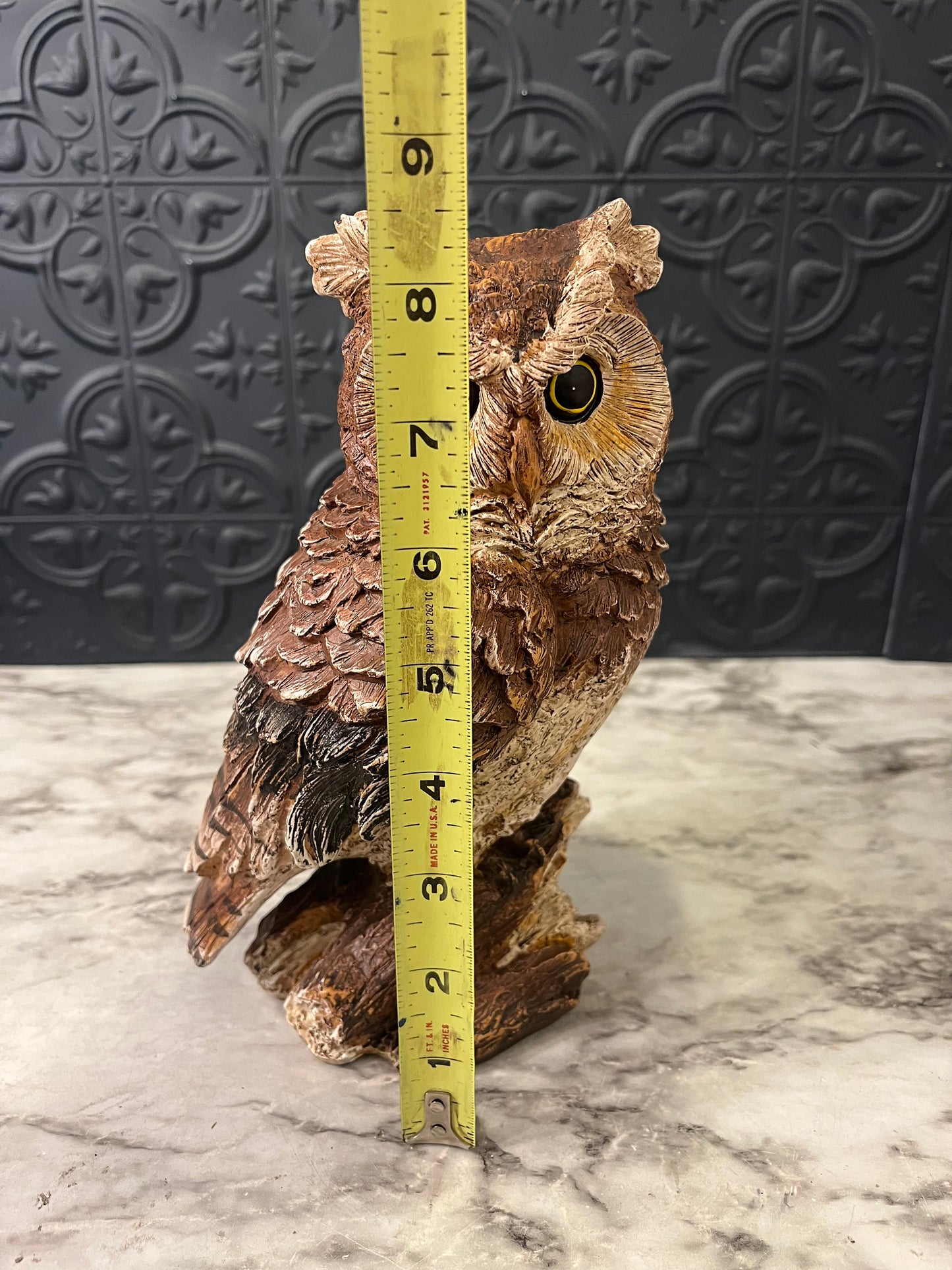 Resin Standing Owl 8.5"