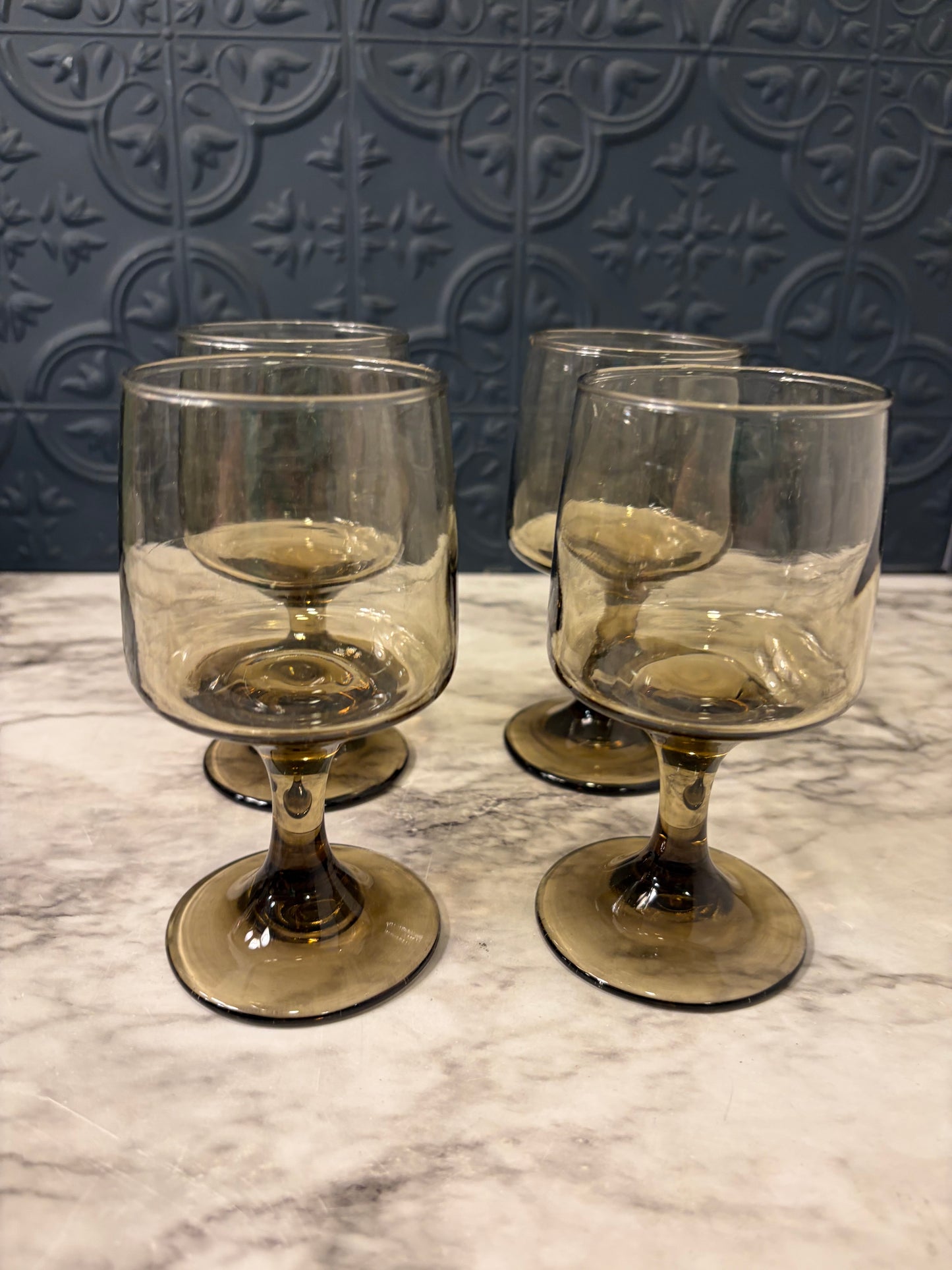 Libbey Tawny  Smokey Brown wine Glass set of 4