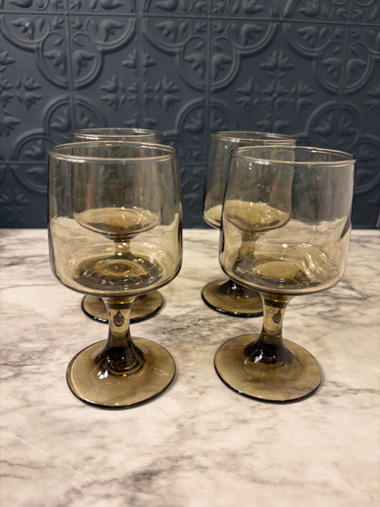 Libbey Tawny  Smokey Brown wine Glass set of 4