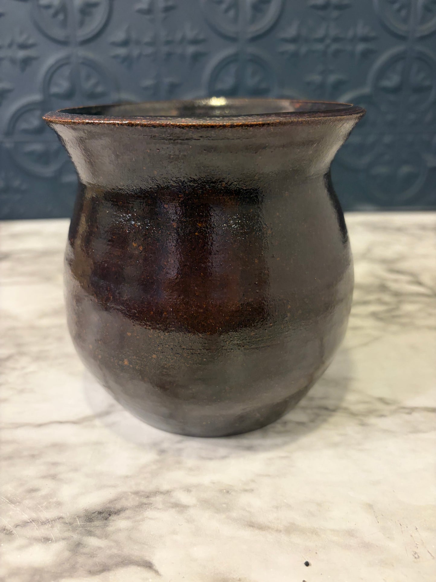 4.75" Brown Pottery Vessel