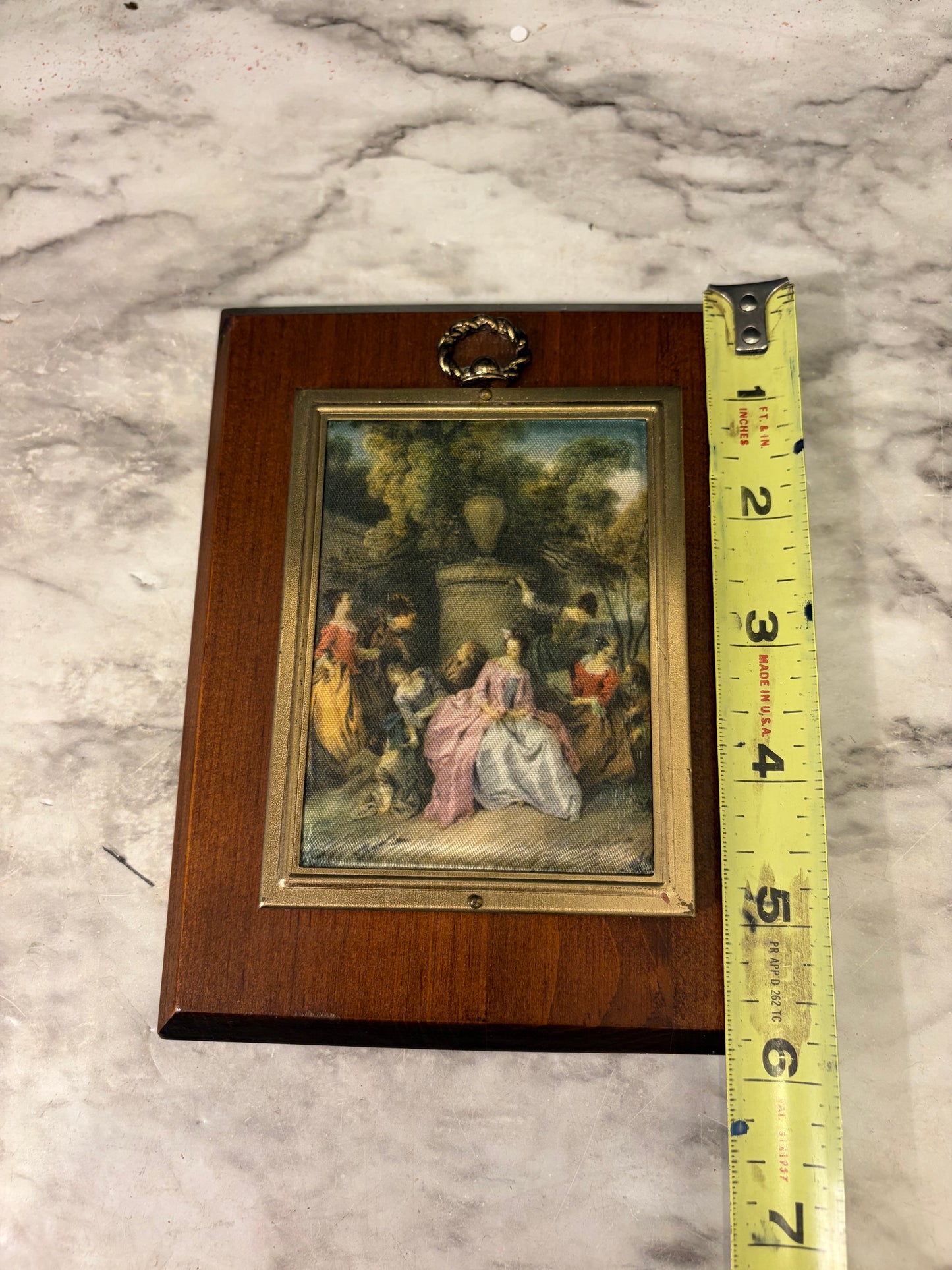 Silk Picture of Women Mounted on Wood