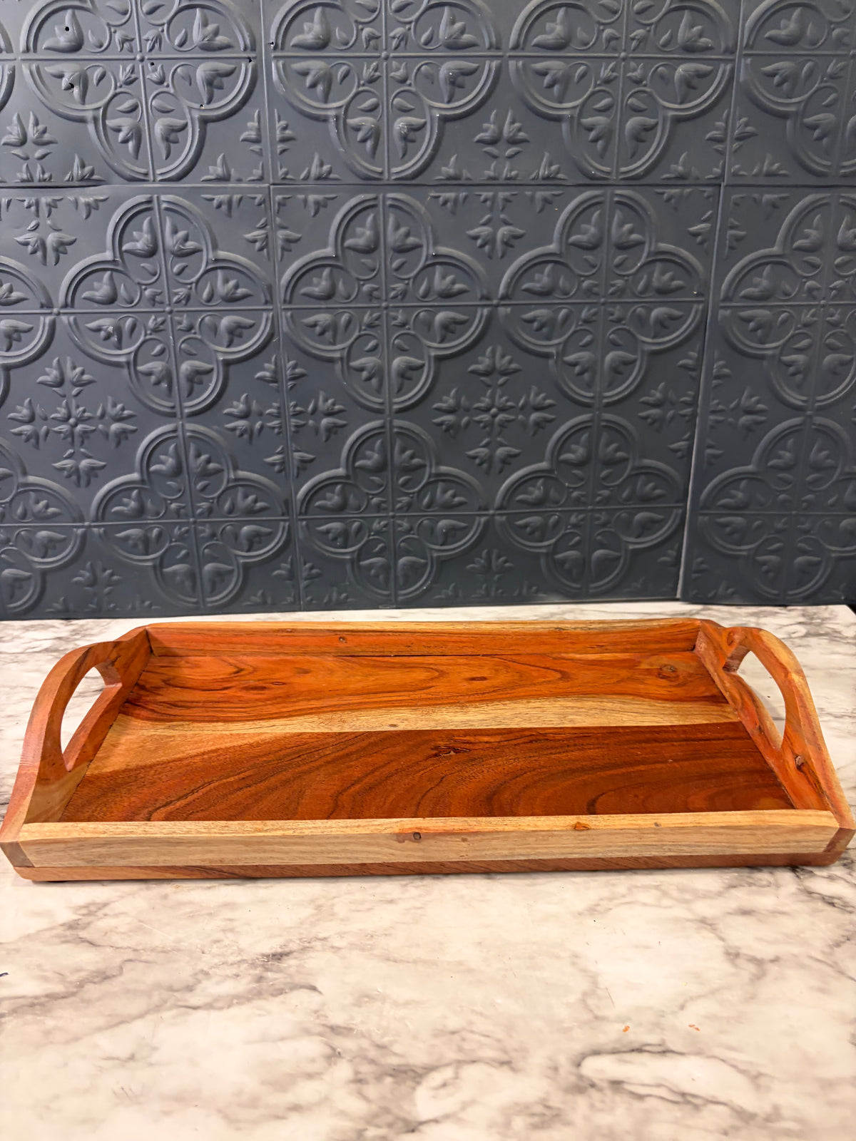 16" Wood Serving Tray with Handles