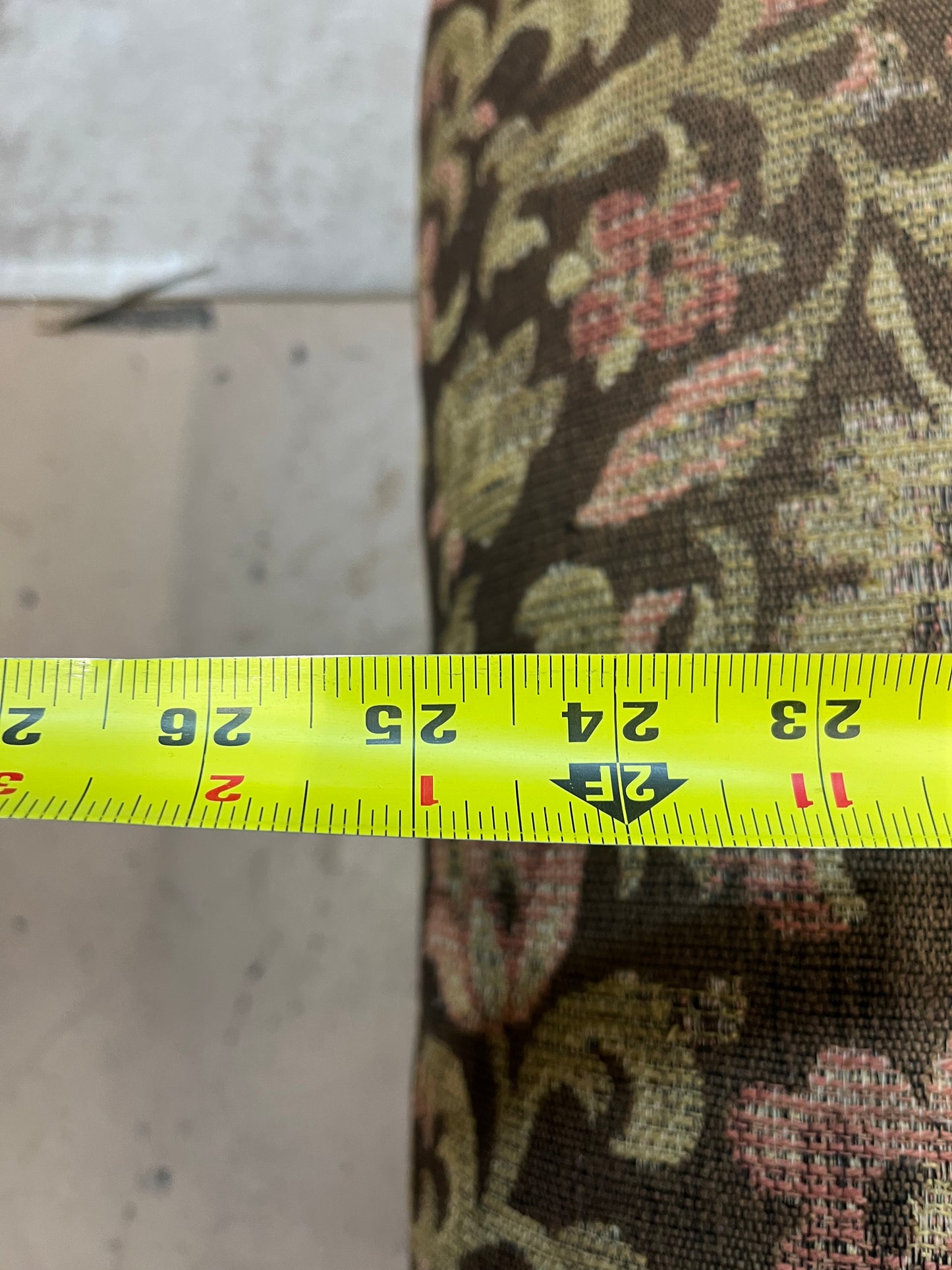 Large Pink and Green Upholstered Ottoman