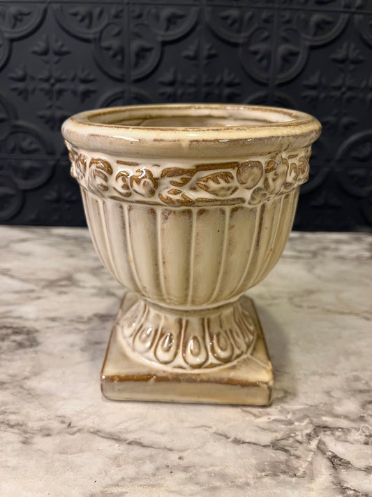 Small Cream Urn Planter