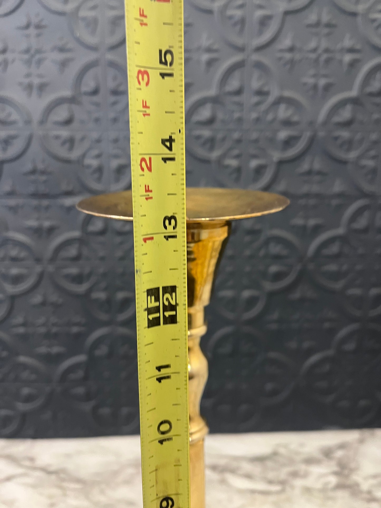 13.25 " Brass Pillar Holder