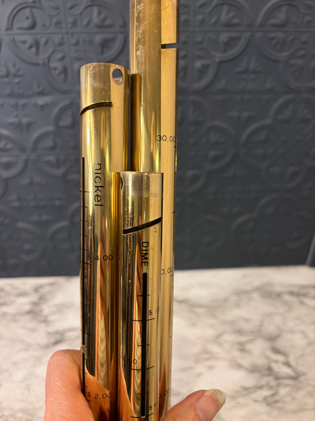 Brass Cylinder Coin Counter