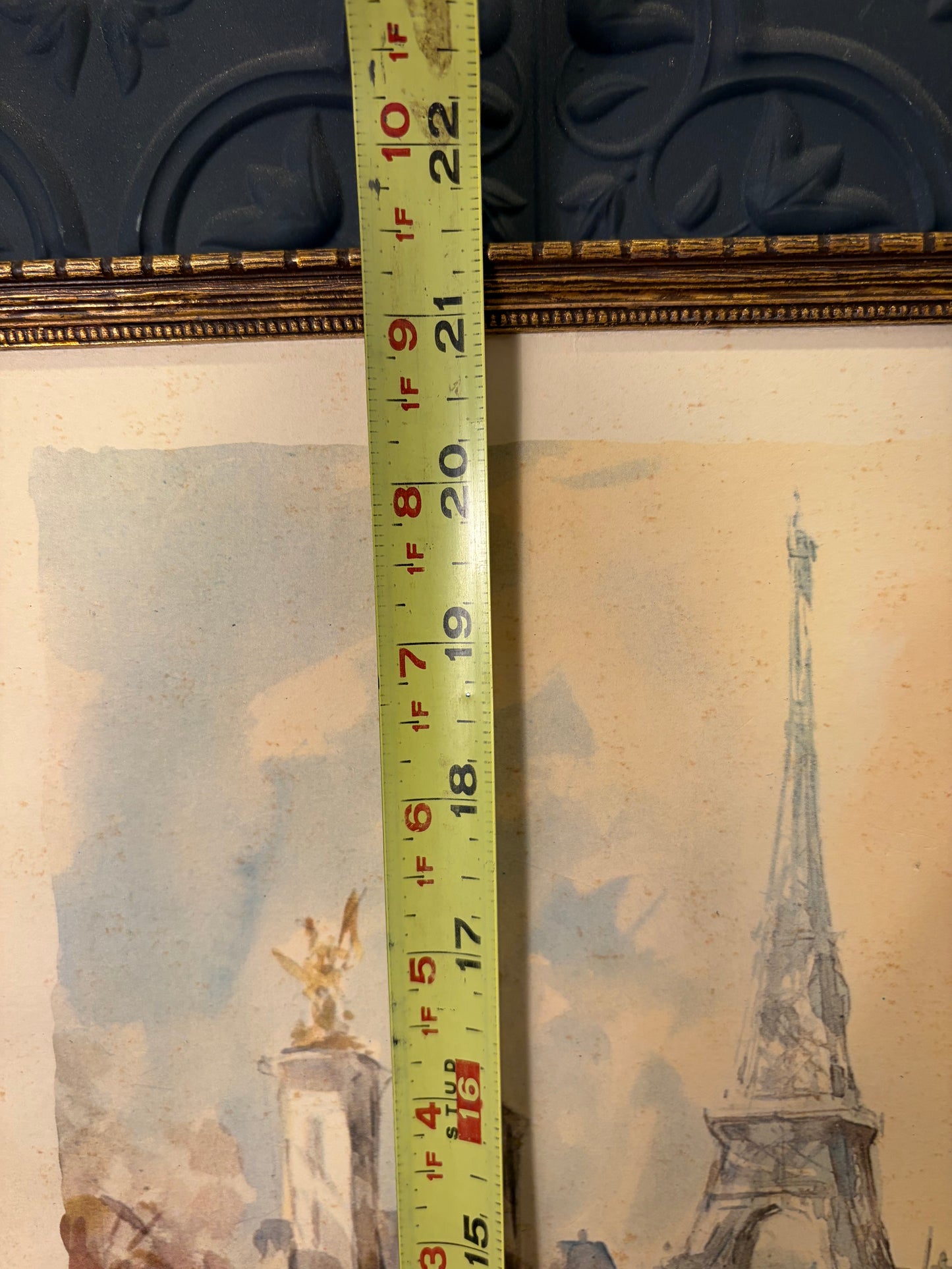 Vintage Lucien Delarue Art Print 552-Paris La Tour Eiffel et la Seine