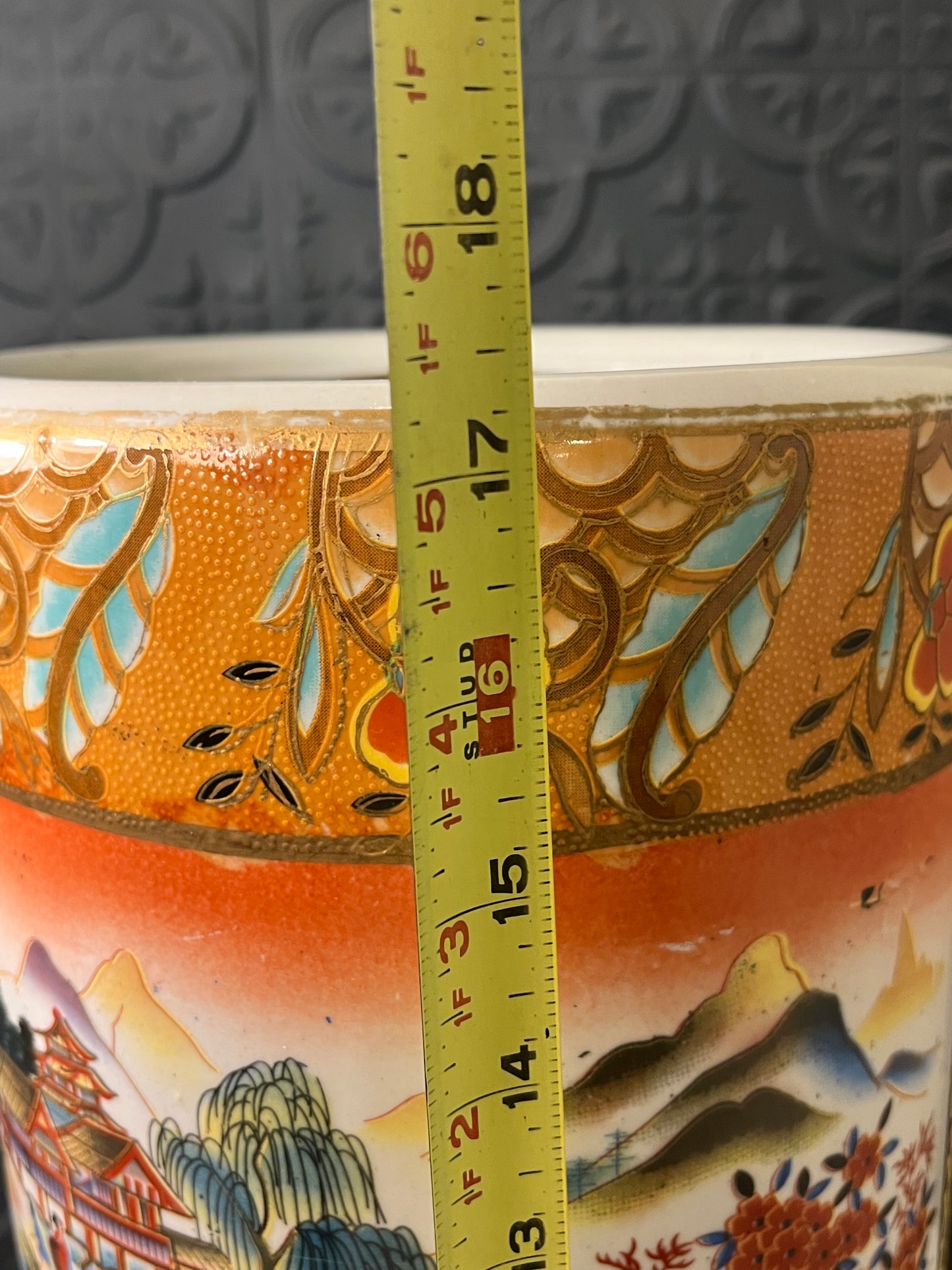 Hand Painted Asian Umbrella Holder