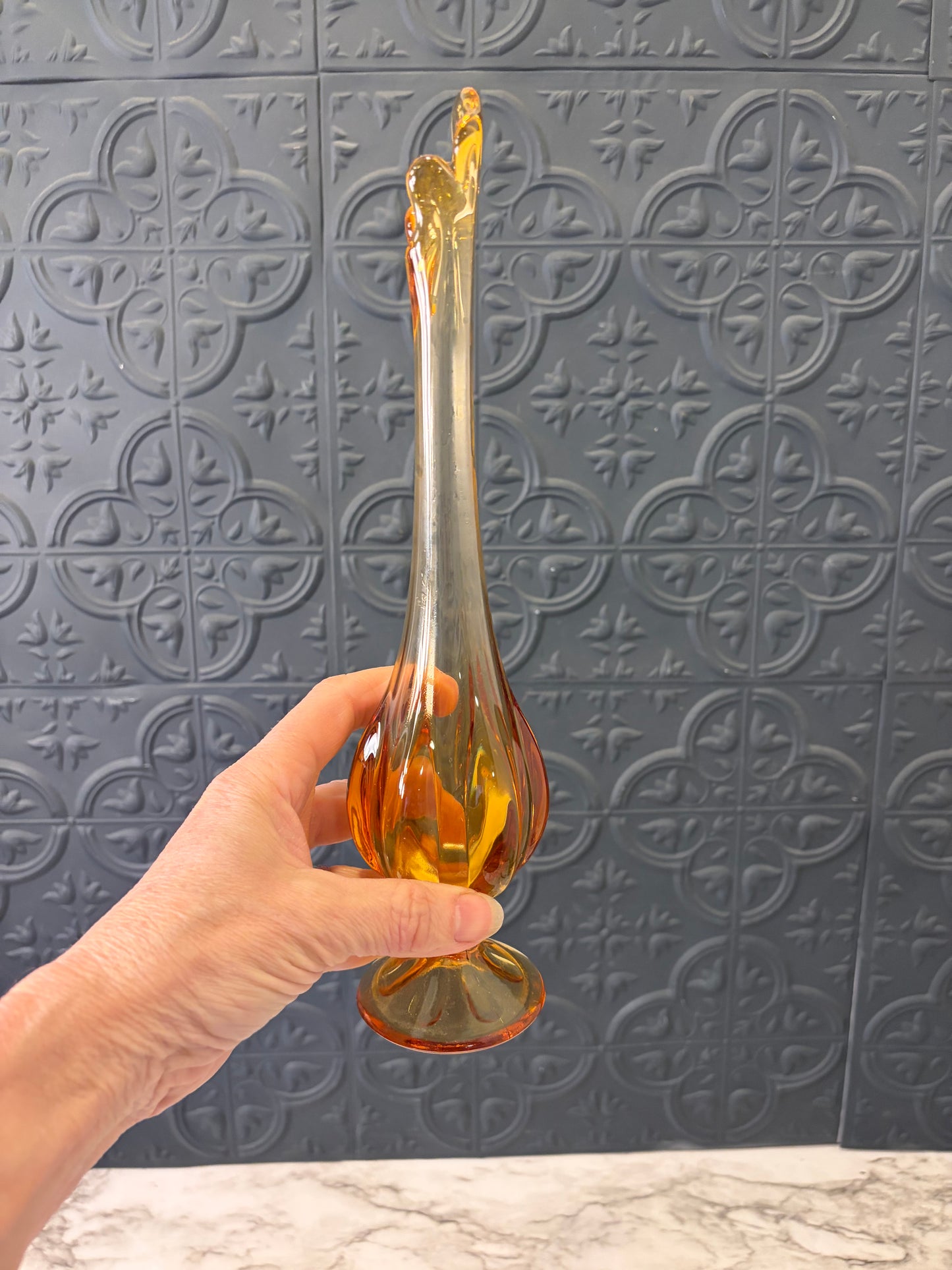 Amber Swung Vase 10.75"