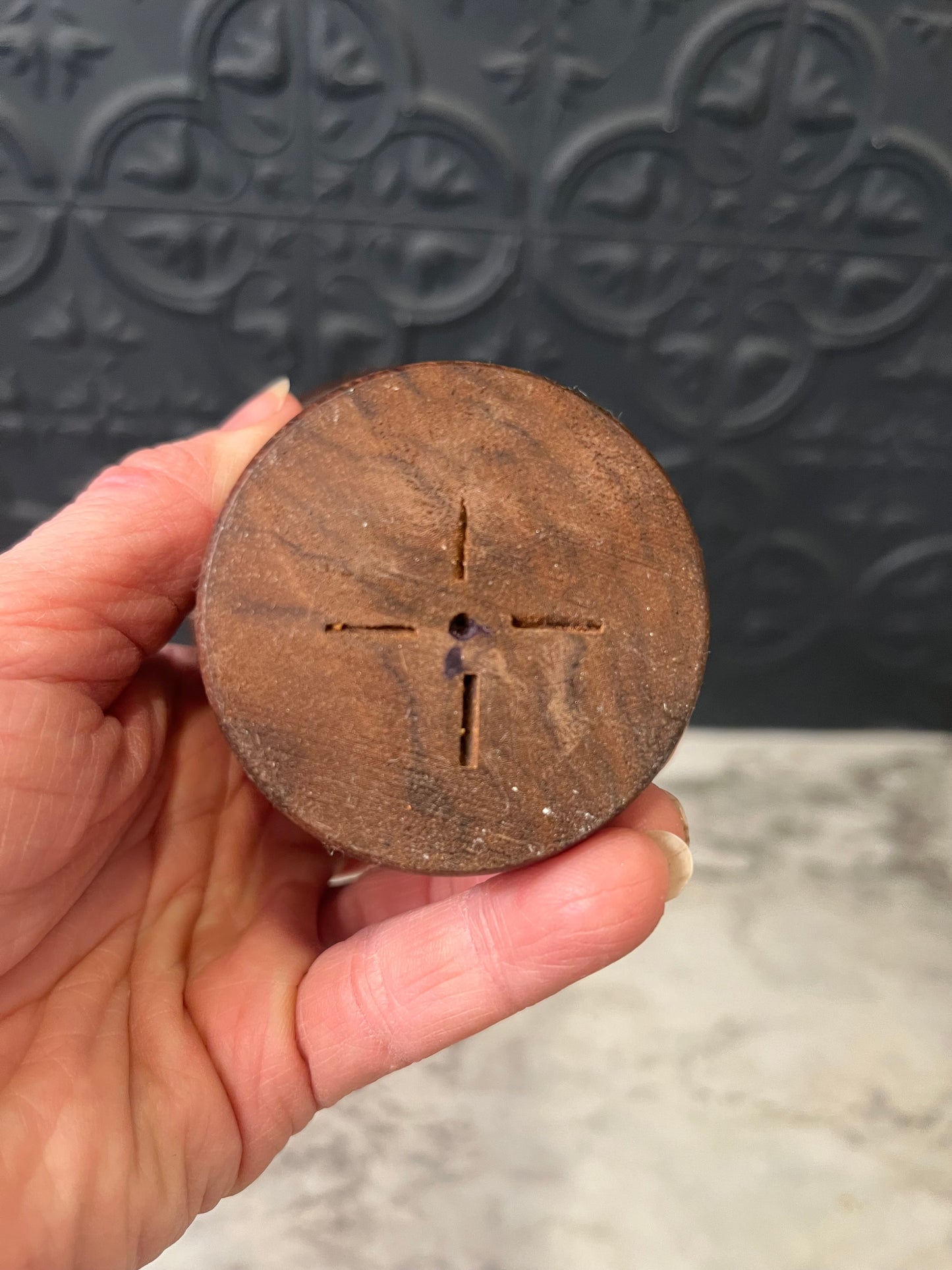 Hand Carved Wooden Mushroom 6"