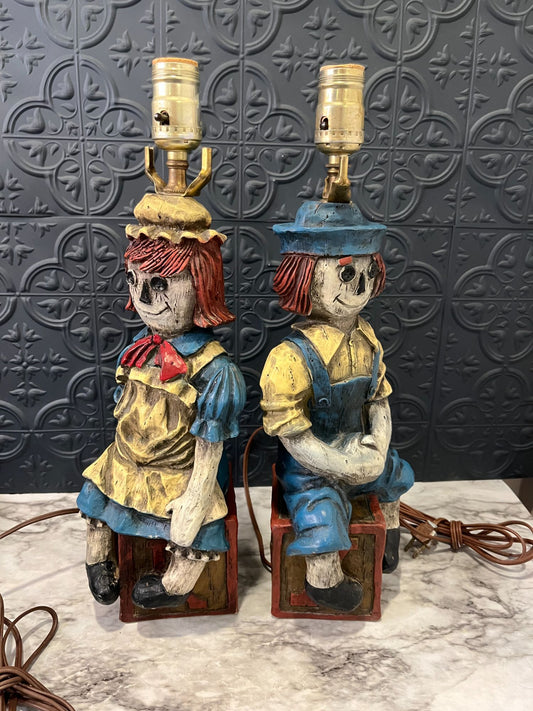 Raggedy Ann and Andy Lamps