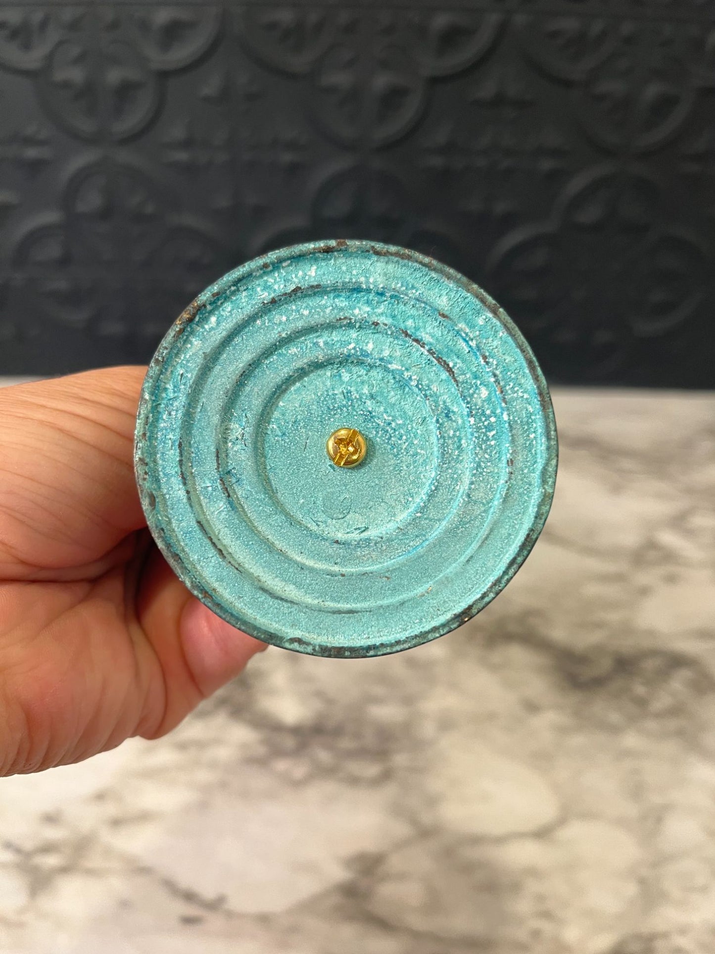 Teal Tulip Votive Holder