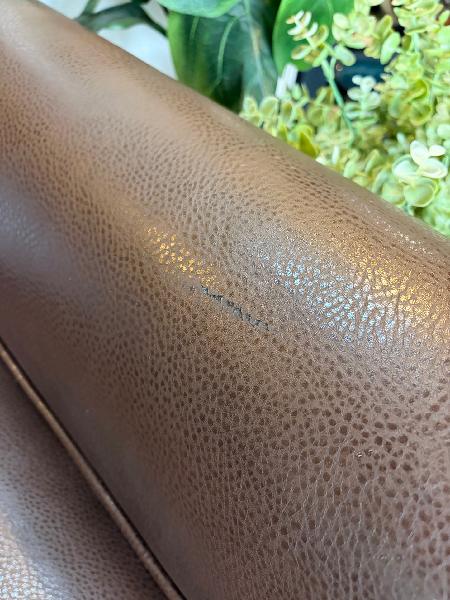 Dark Brown Faux Leather Arm Chair