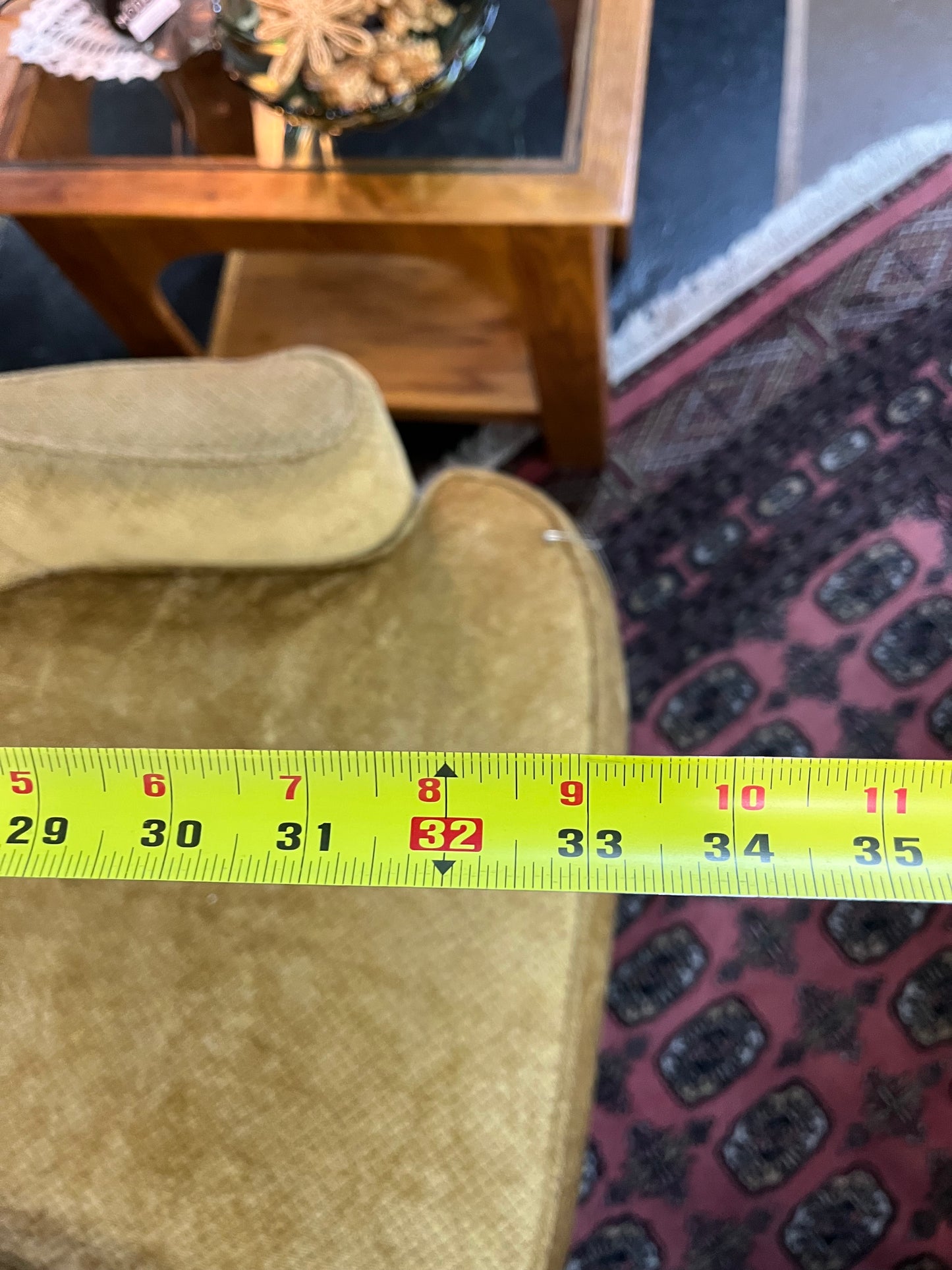 Gold High Back Arm Chair