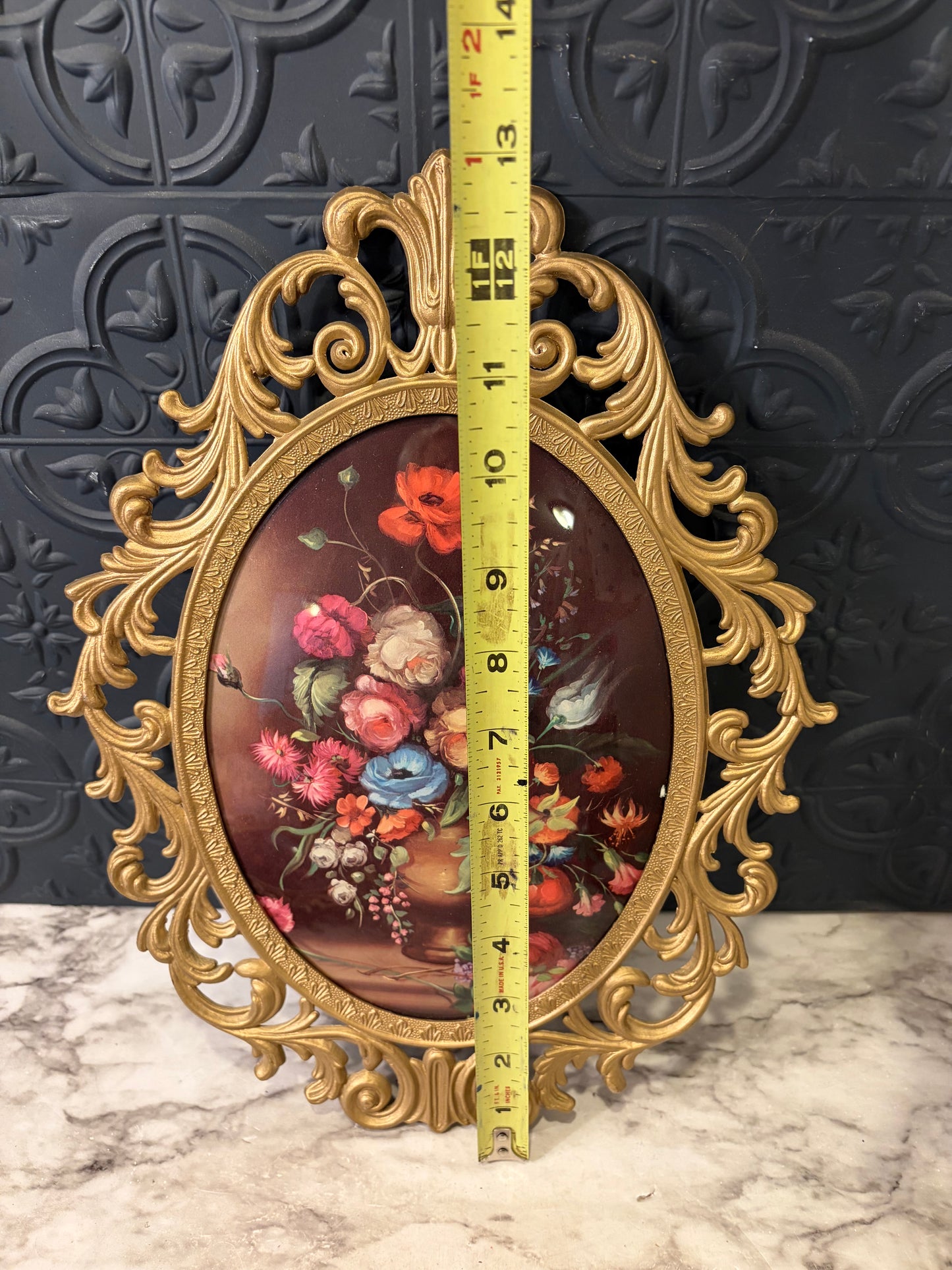 Bubble Glass Italian Metal Picture Red