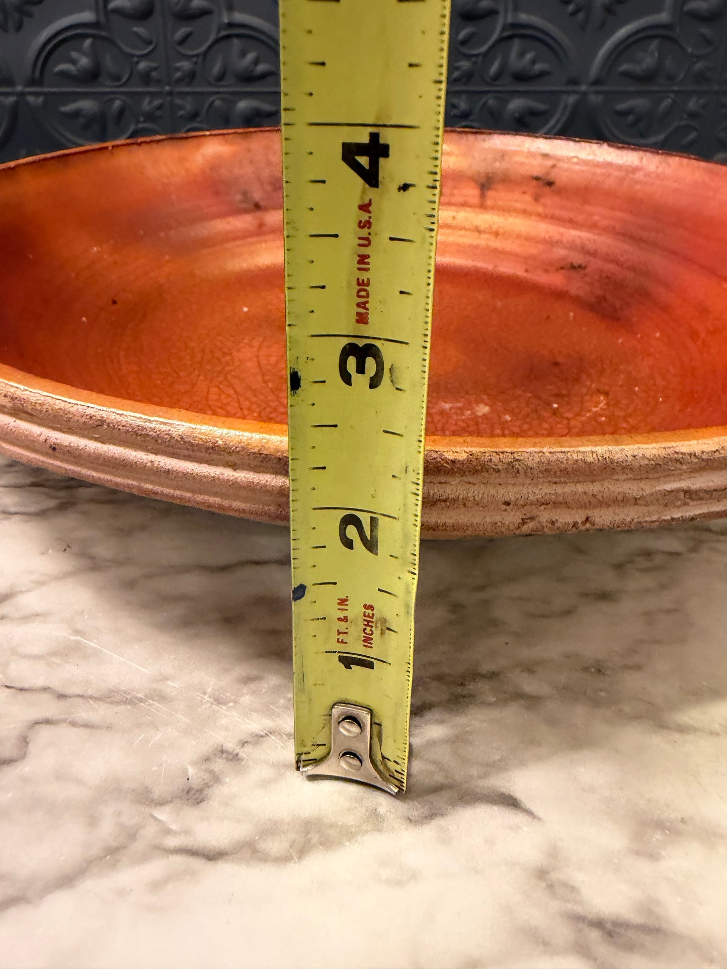 Orange Salt Glaze Pottery Bowl
