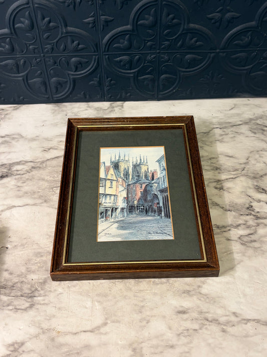 York Watercolor Print Framed