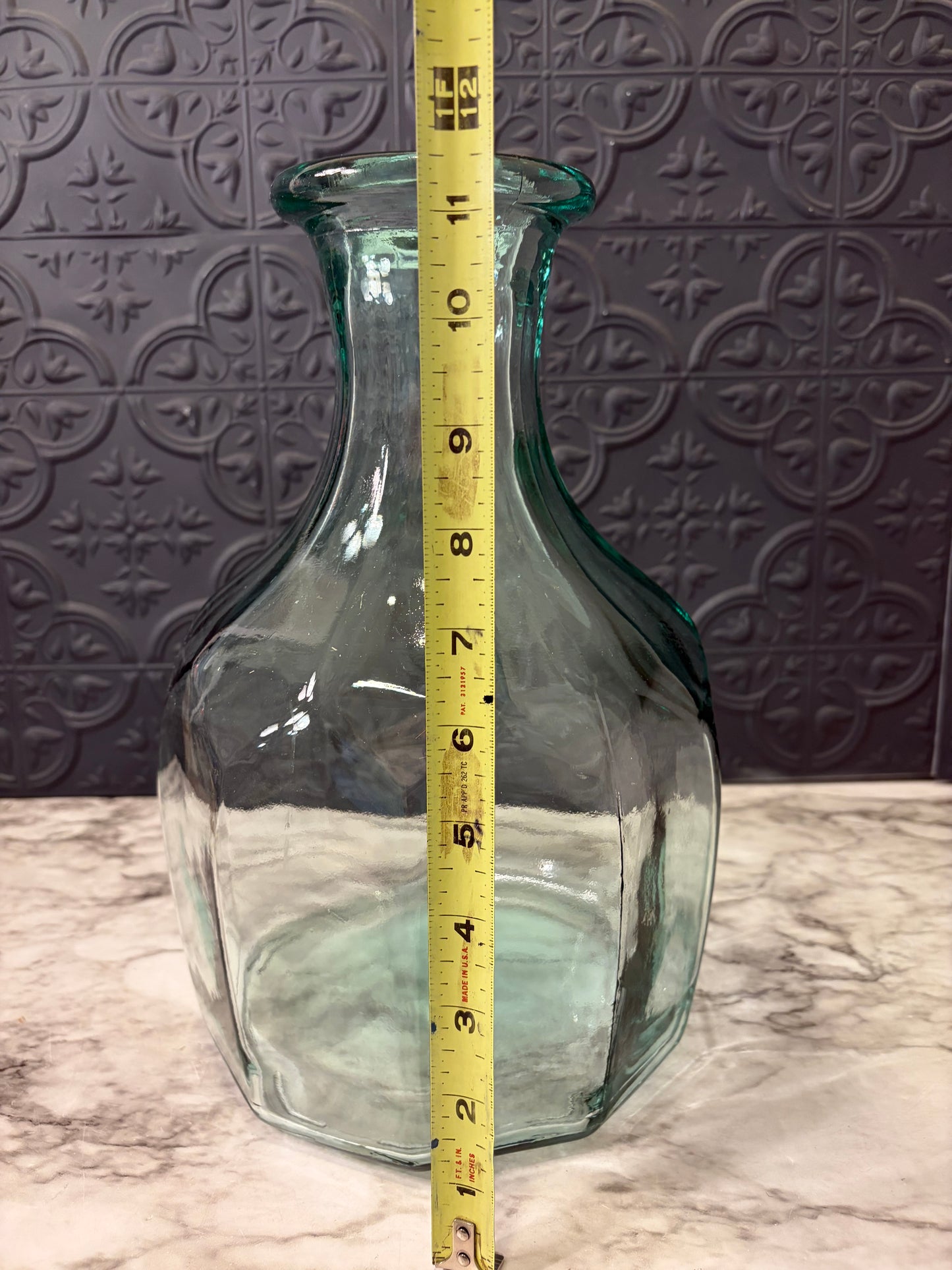 Large Recycled Glass Aqua Vase