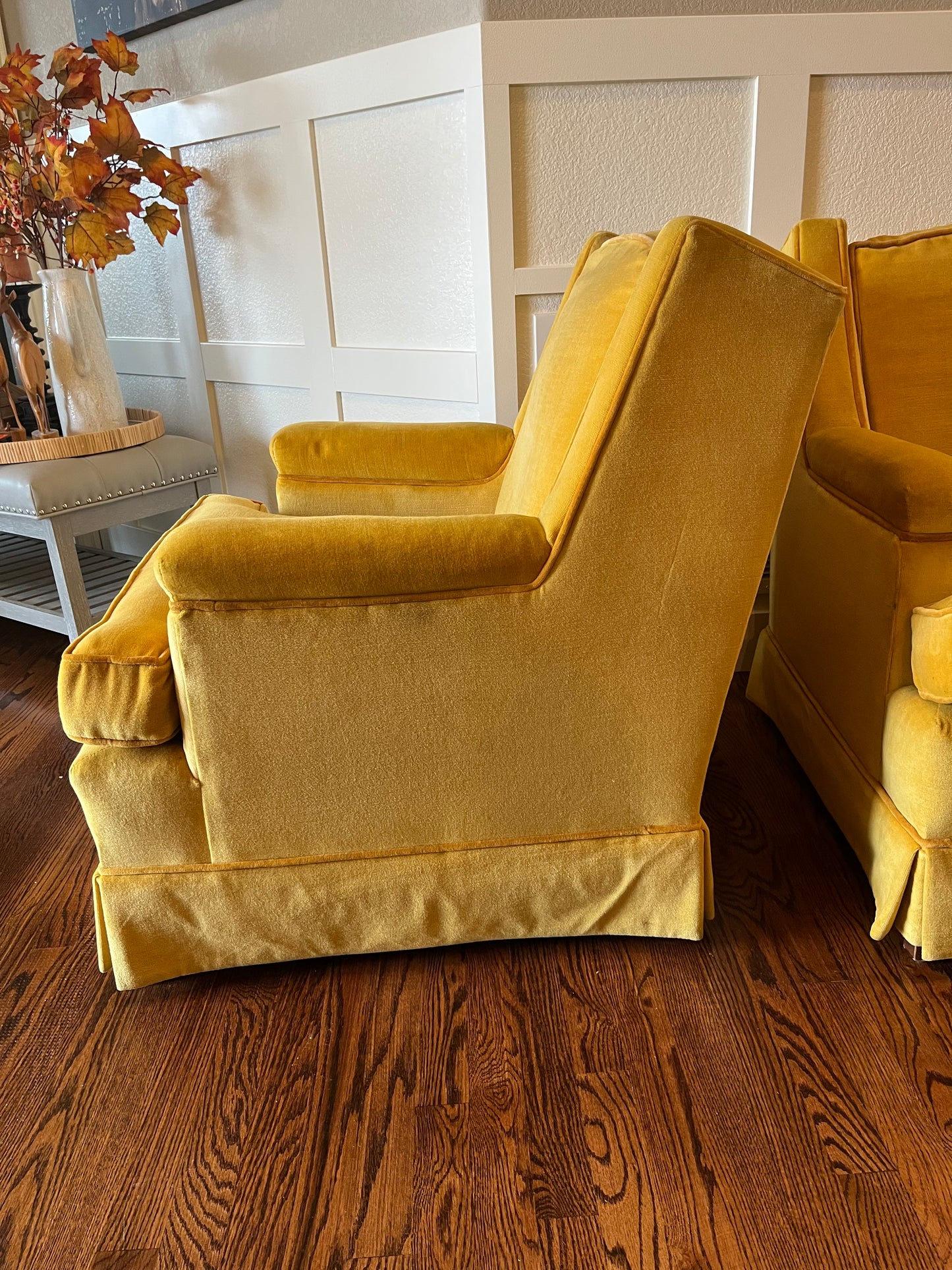 Ethan Allen Gold Velvet Chair - Each