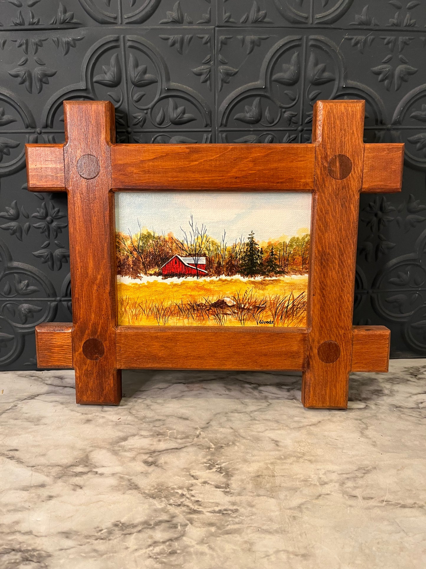 Original Painting by  Woods in Handmade wooden Frame