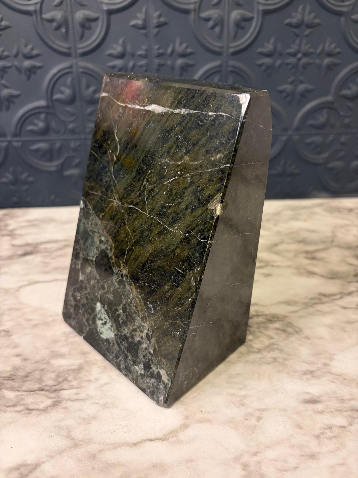 Black Marble Bookend Only one