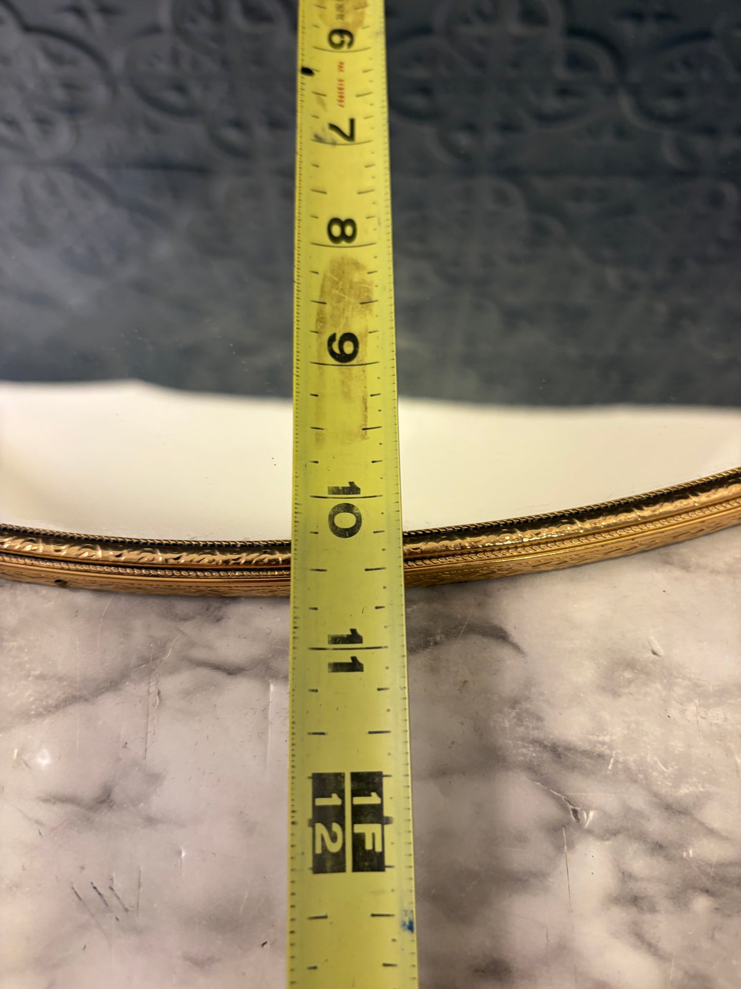 Oval Mirror Tray with Rose on Handle