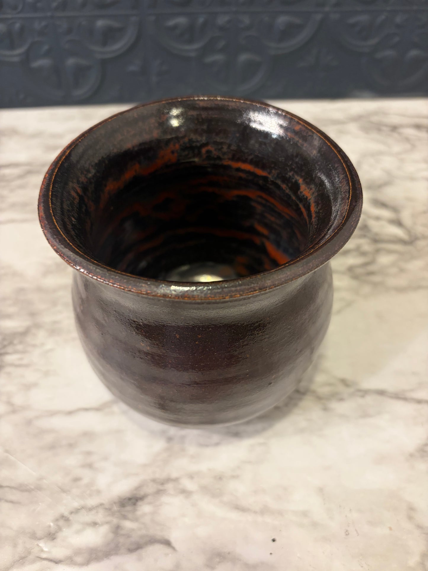 4.75" Brown Pottery Vessel