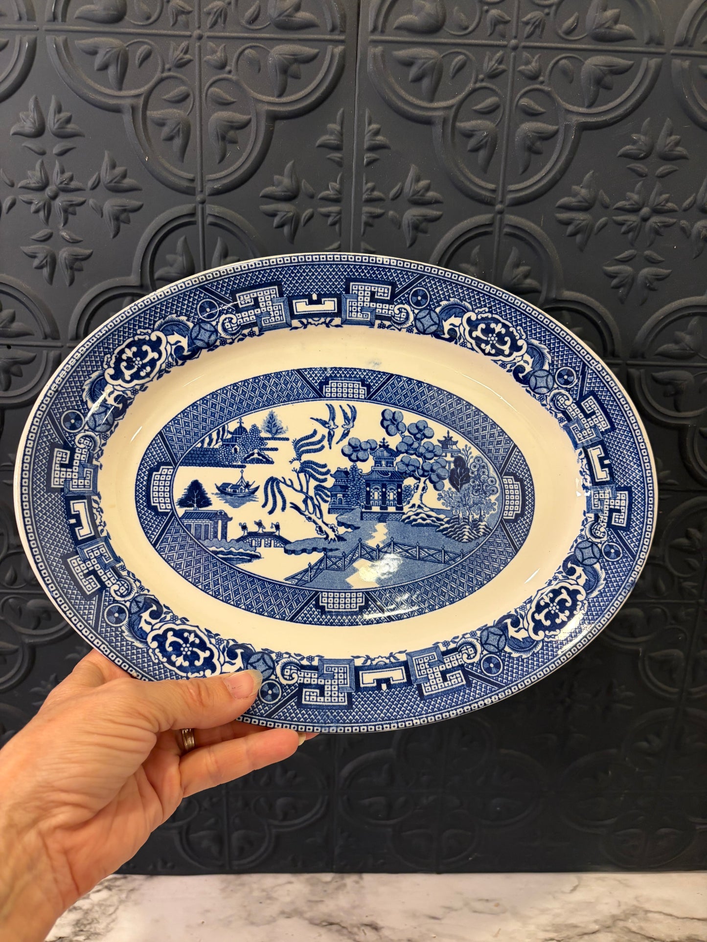 Blue and White Japanese Plate Small