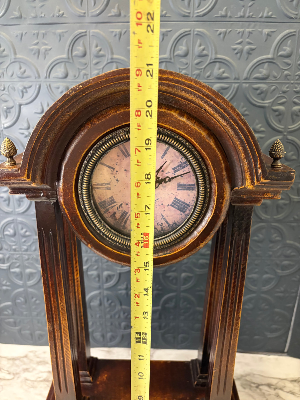 Dark Wood Clock 21" High