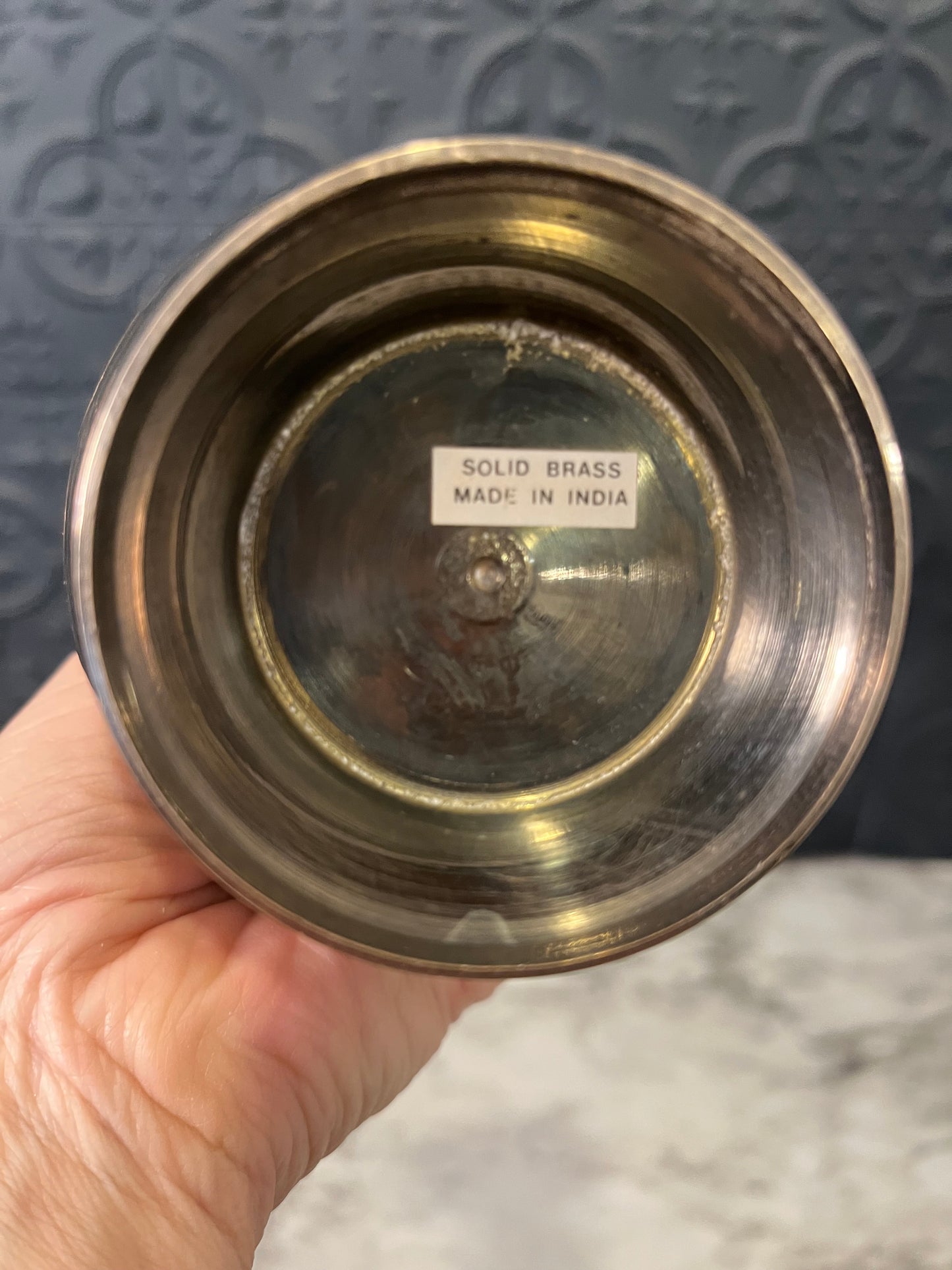 Etched Black and Gold Vase with Ducks