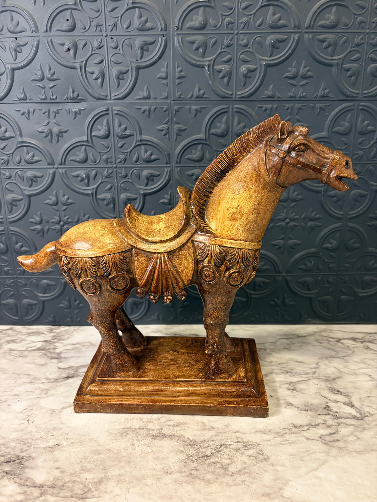 Brown Resin Tang Horse Statue