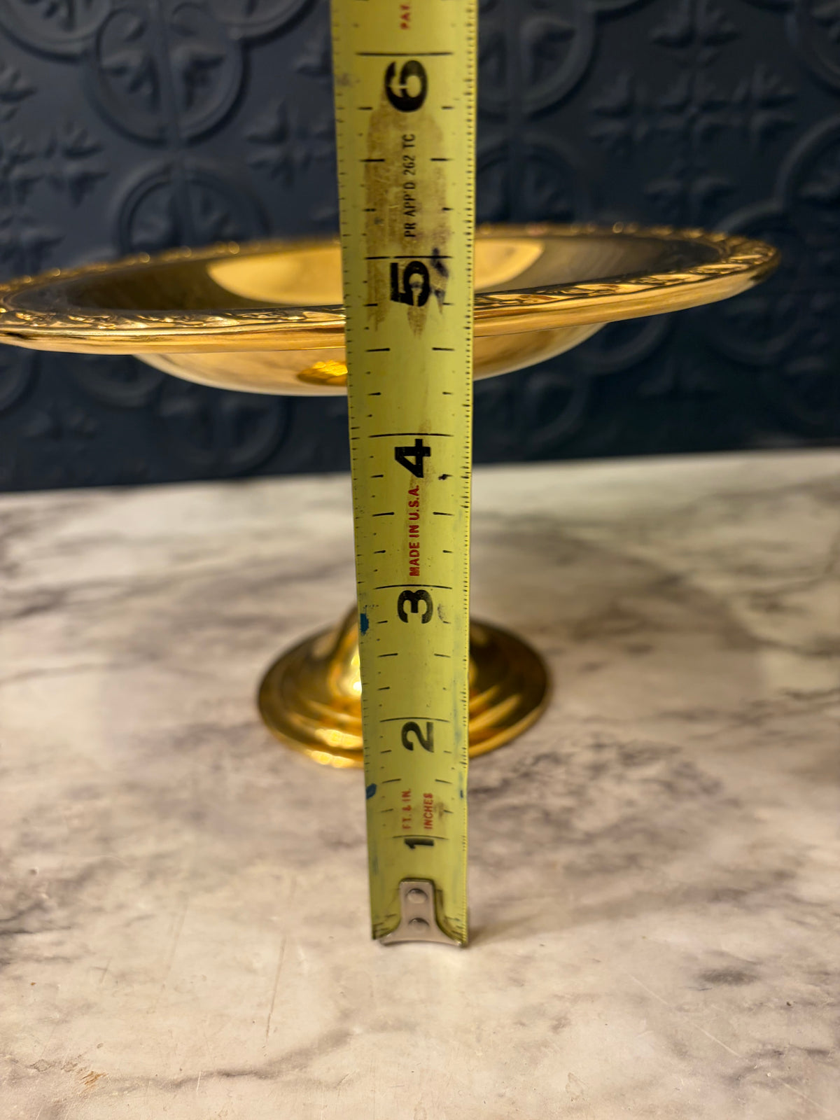 Shiny Brass Pedestal Bowl 5" Tall
