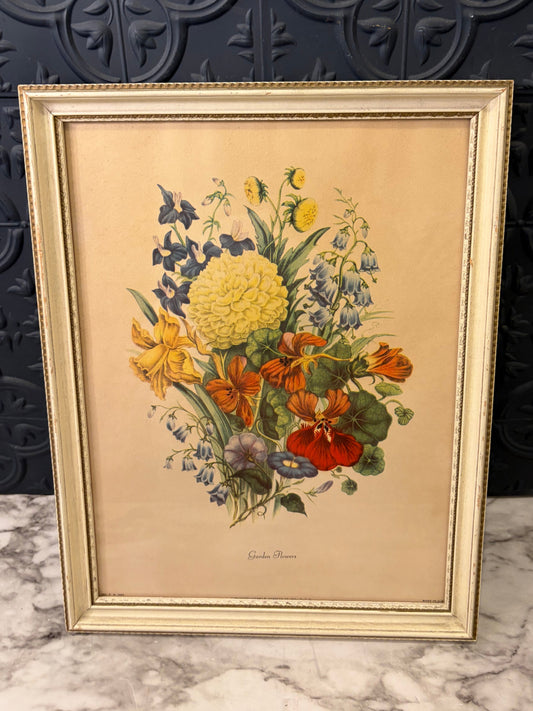 Garden Flowers Prevost Print Framed