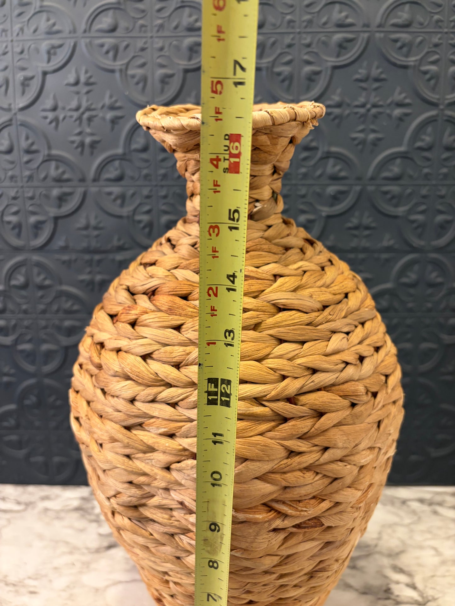 Tall Seagrass Woven Vase