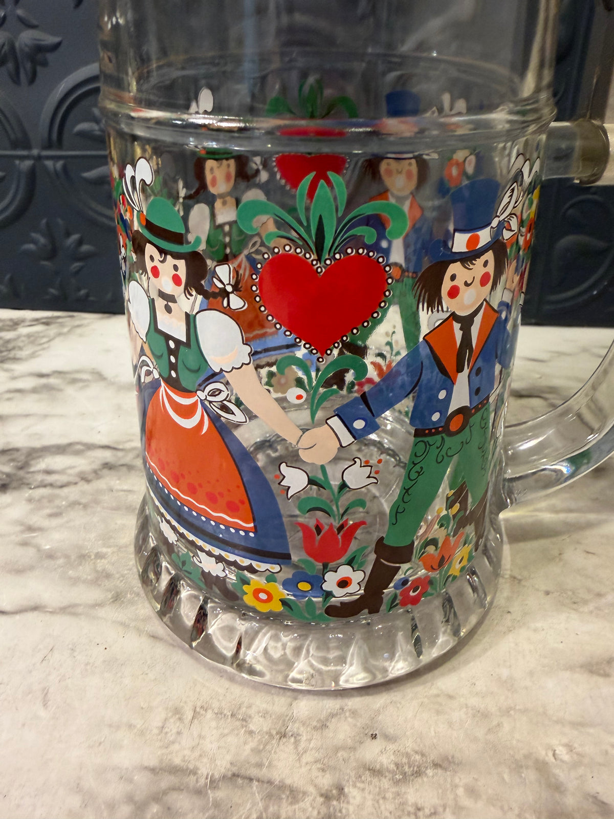 Vintage German Stein with Pewter lid