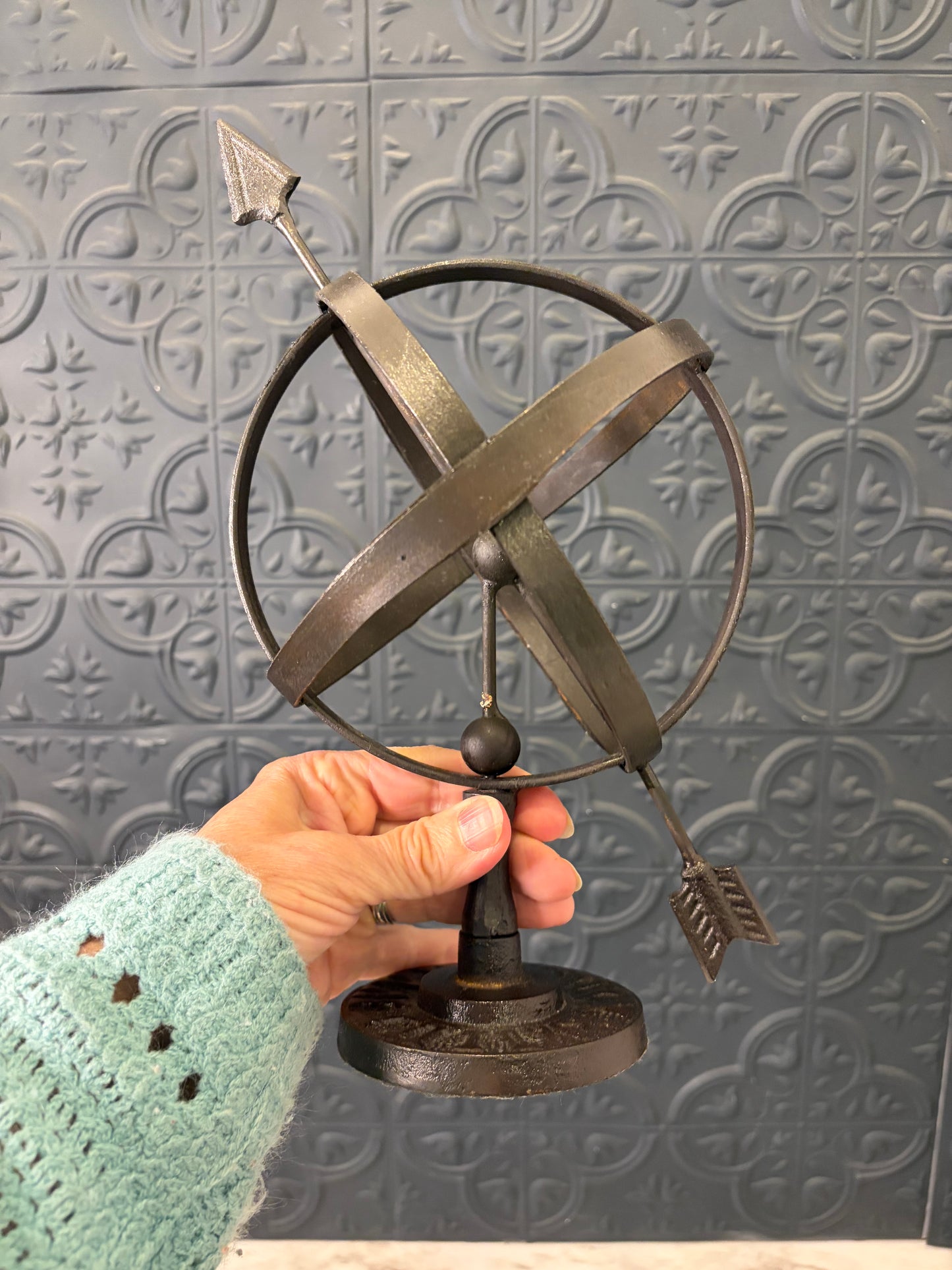 Open Metal Sphere with Arrow